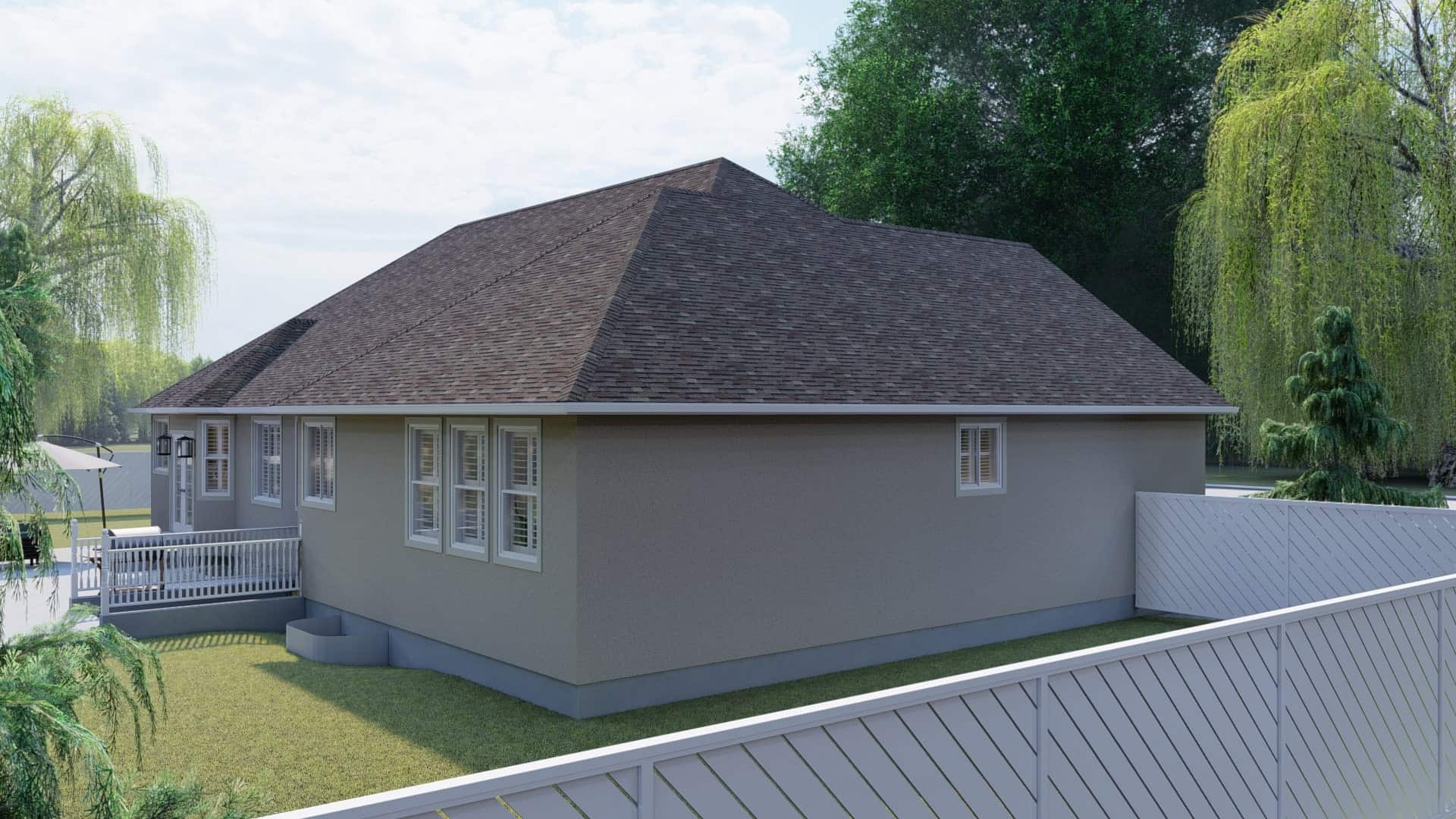 Side View of this 3-Bedroom, 2199 Sq Ft Plan - 187-1075
