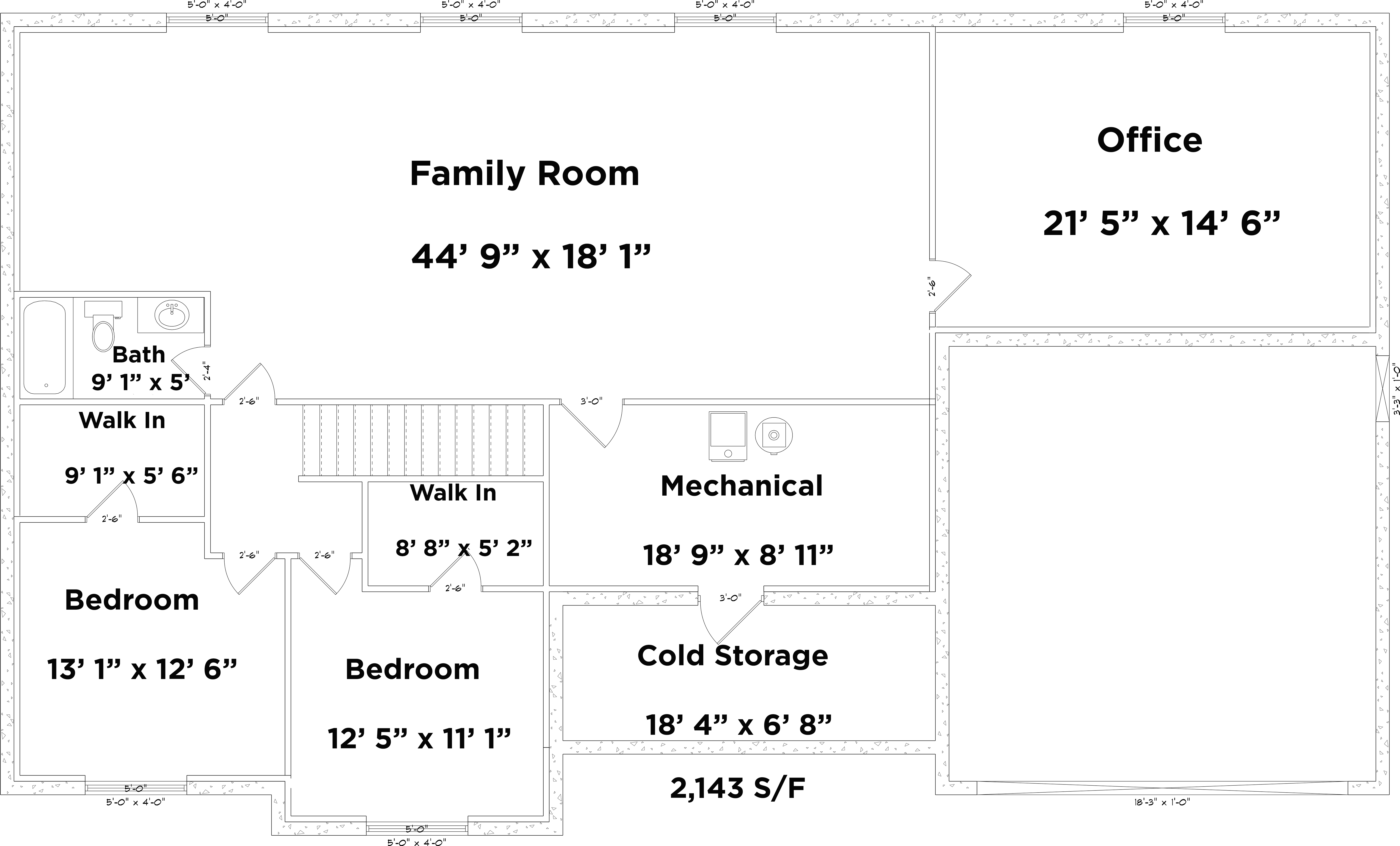 Floor Plan Basement of Traditional Plan #187-1122