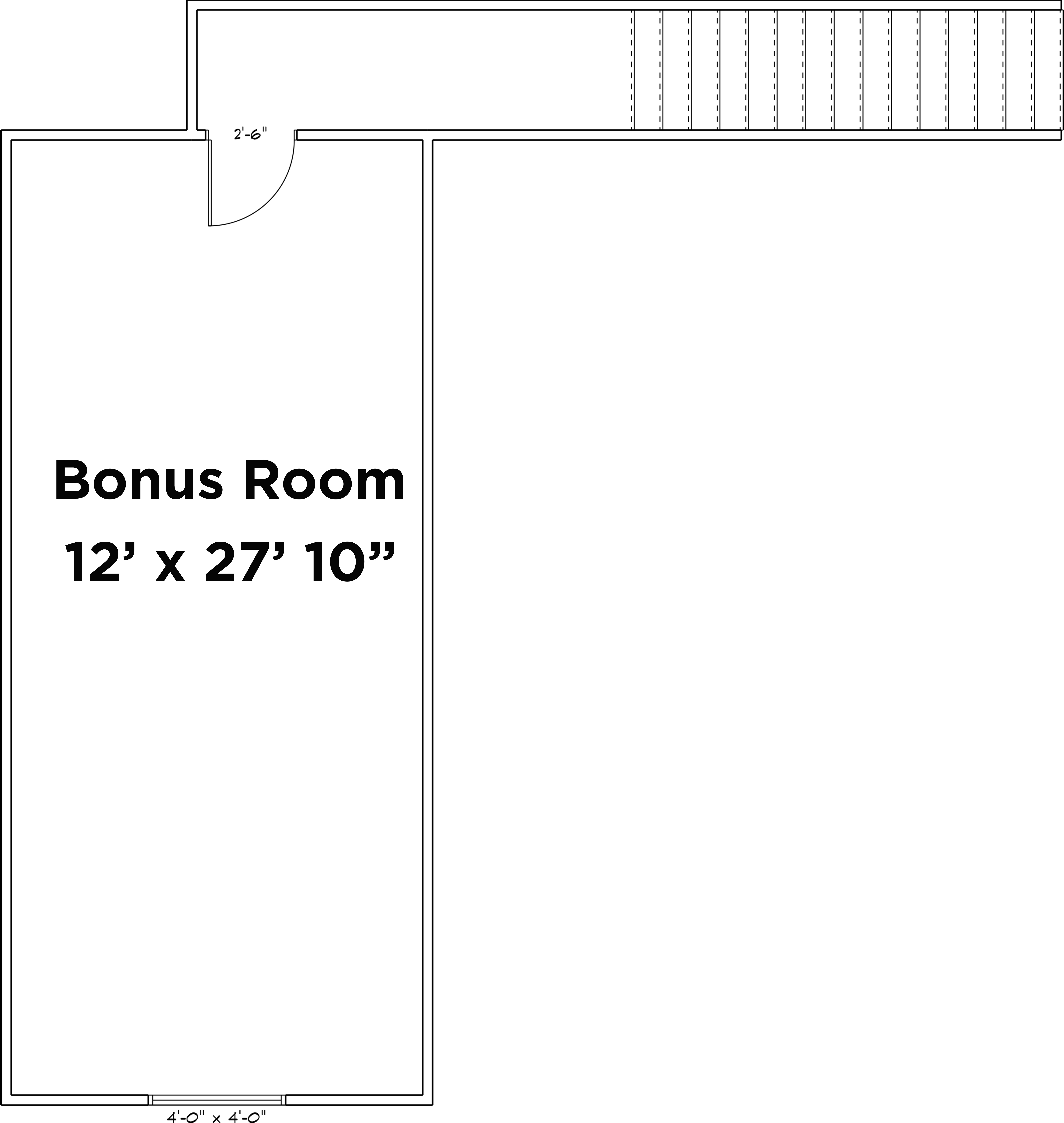 Floor Plan Bonus Room of Traditional Plan #187-1124