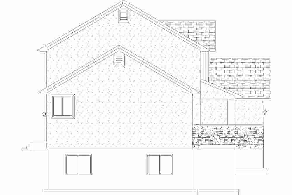 Home Plan Left Elevation of this 5-Bedroom,2176 Sq Ft Plan -187-1134