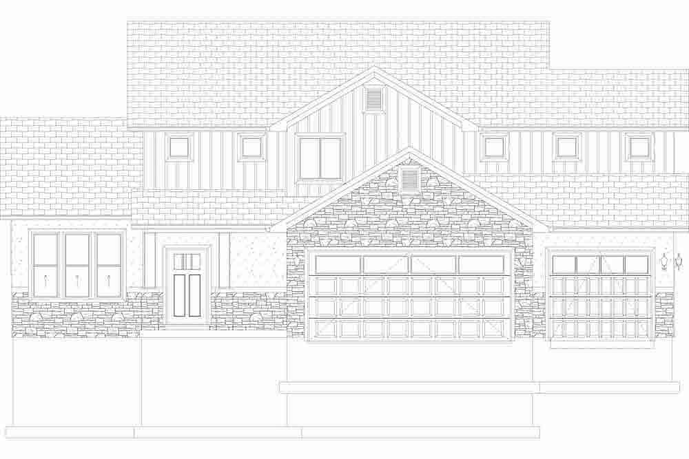Home Plan Front Elevation of this 5-Bedroom,2176 Sq Ft Plan -187-1134