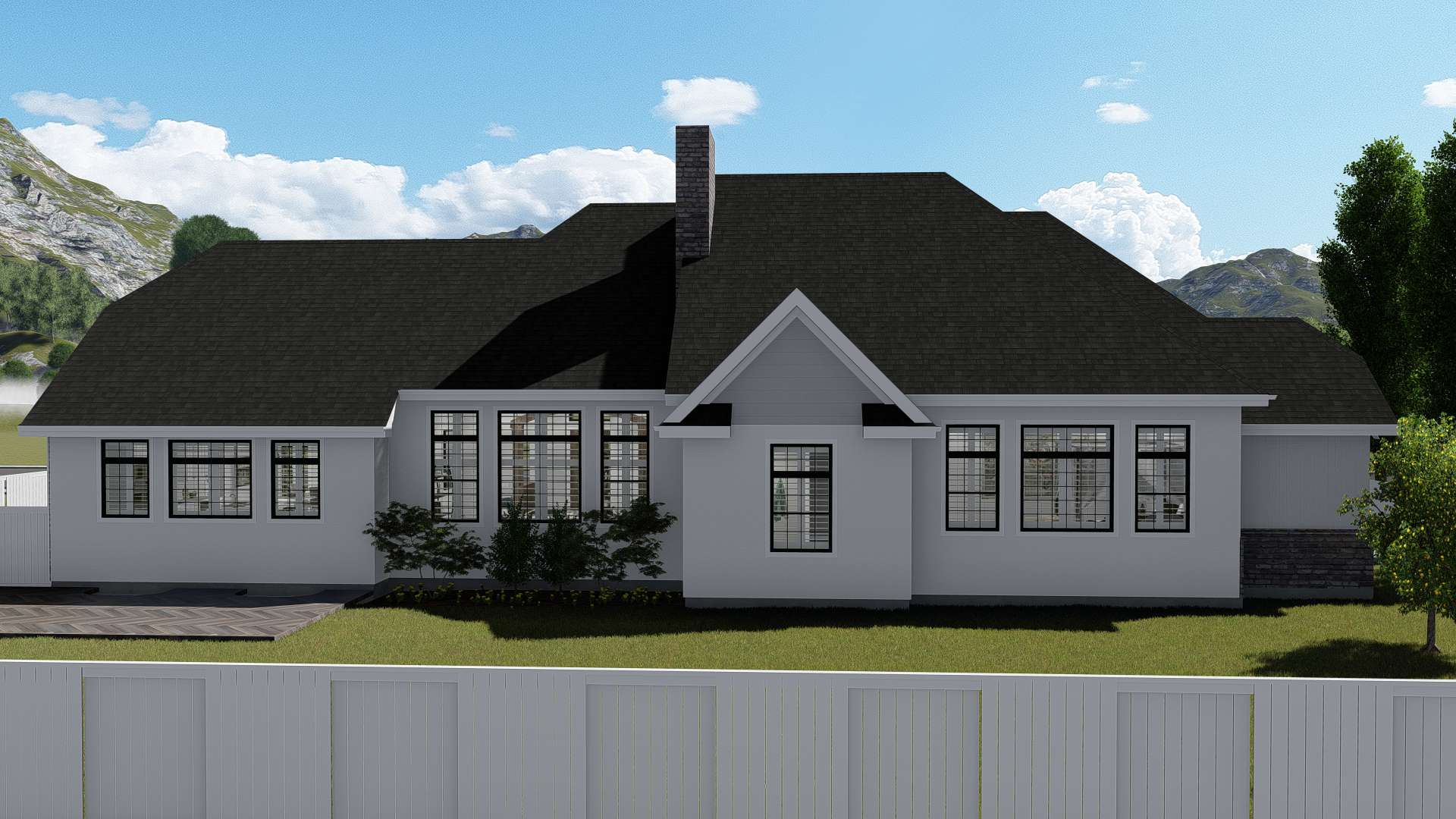 Rear View of this 3-Bedroom, 2796 Sq Ft Plan - 187-1136