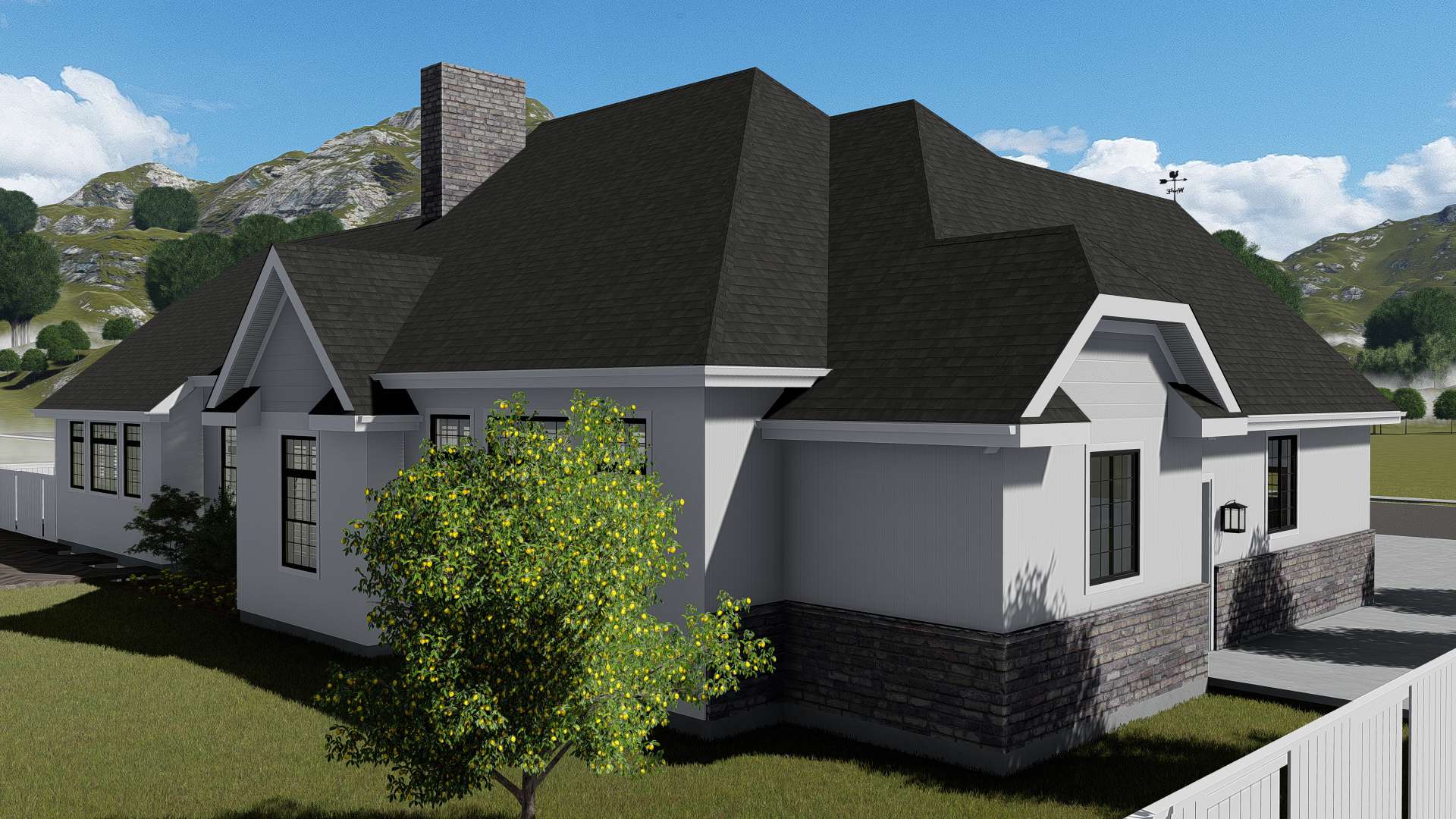 Left Side View of this 3-Bedroom, 2796 Sq Ft Plan - 187-1136