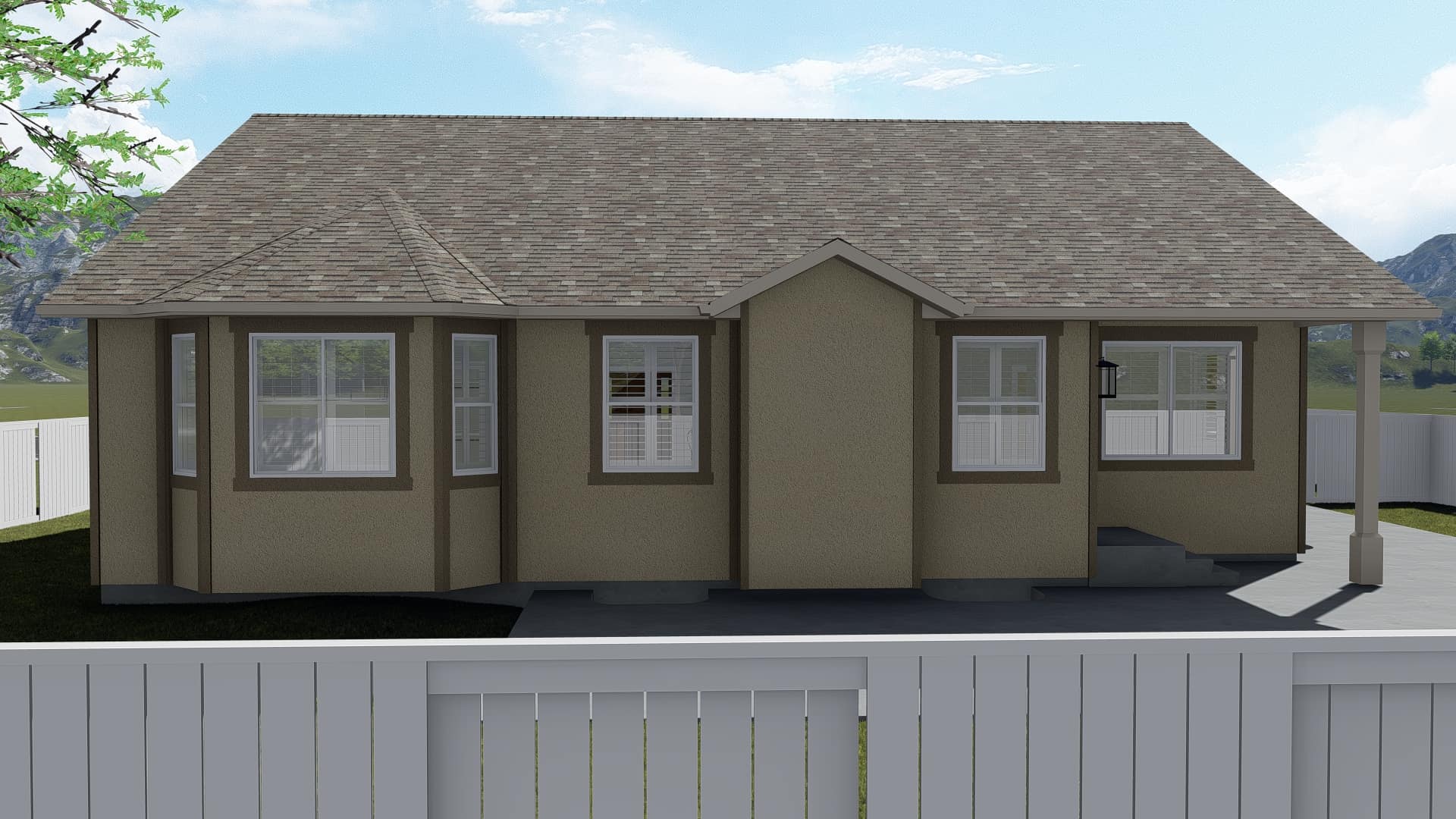 Rear View of this 5-Bedroom, 1849 Sq Ft Plan - 187-1138