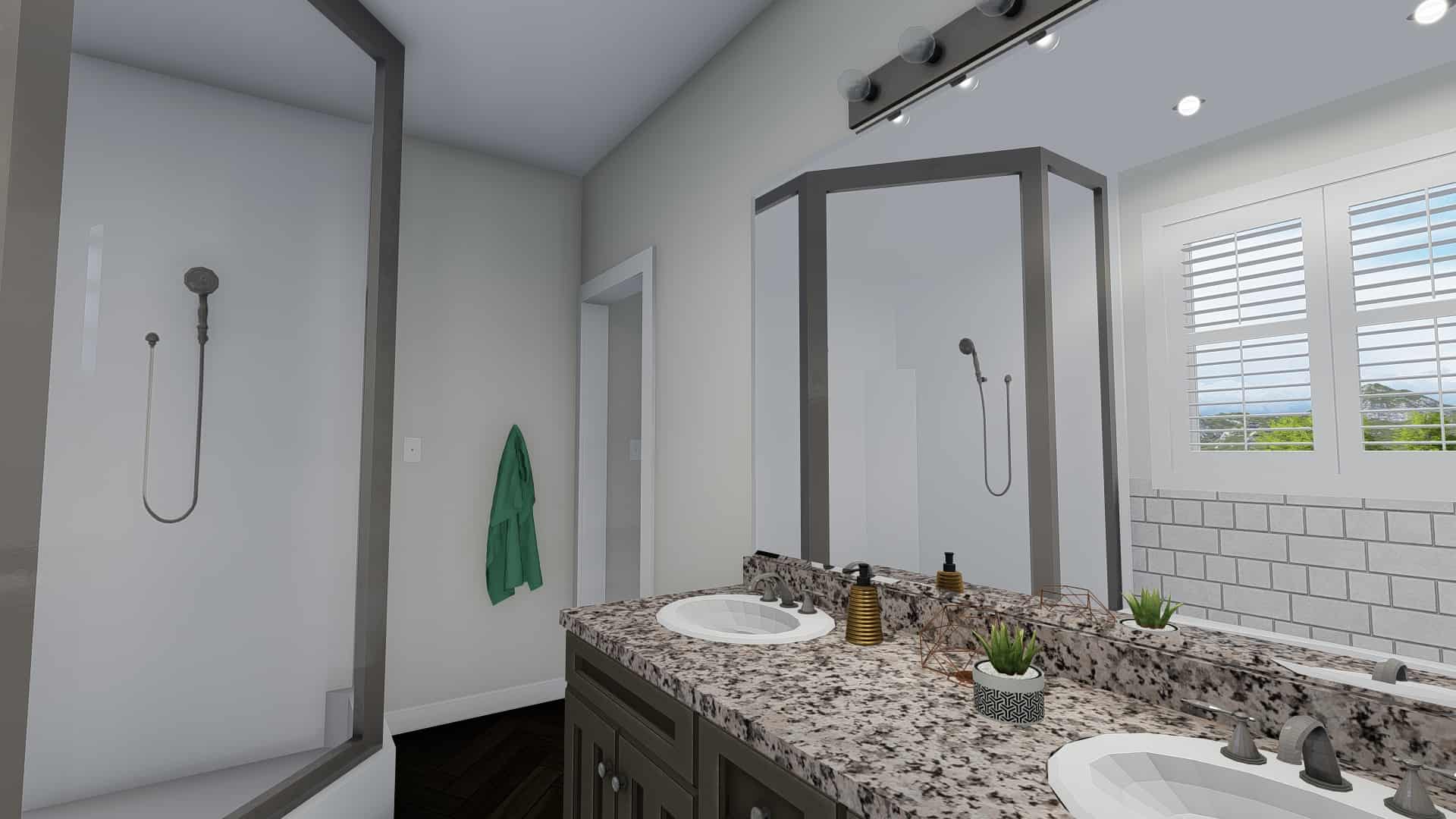 Bathroom of this 5-Bedroom, 1849 Sq Ft Plan - 187-1138
