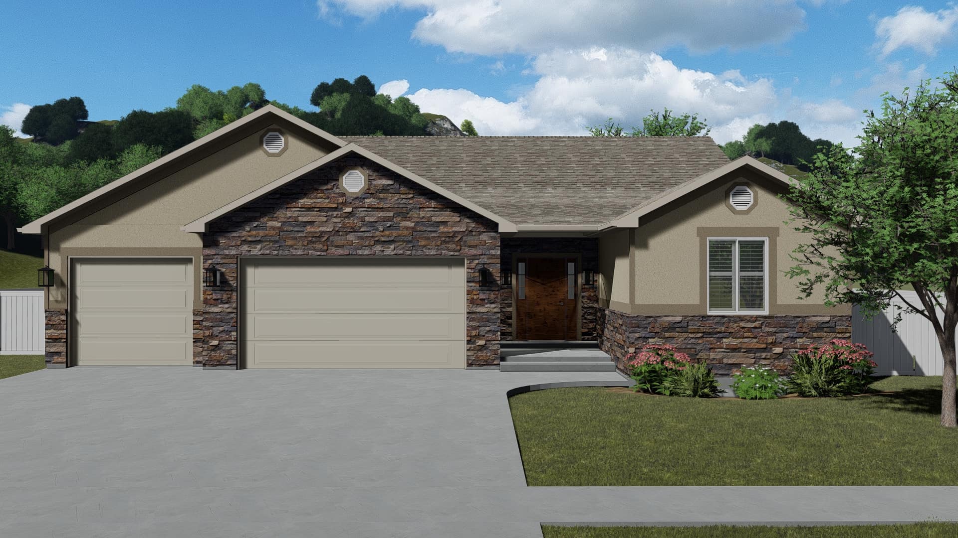 Front elevation of Rustic home (ThePlanCollection: House Plan #187-1138)