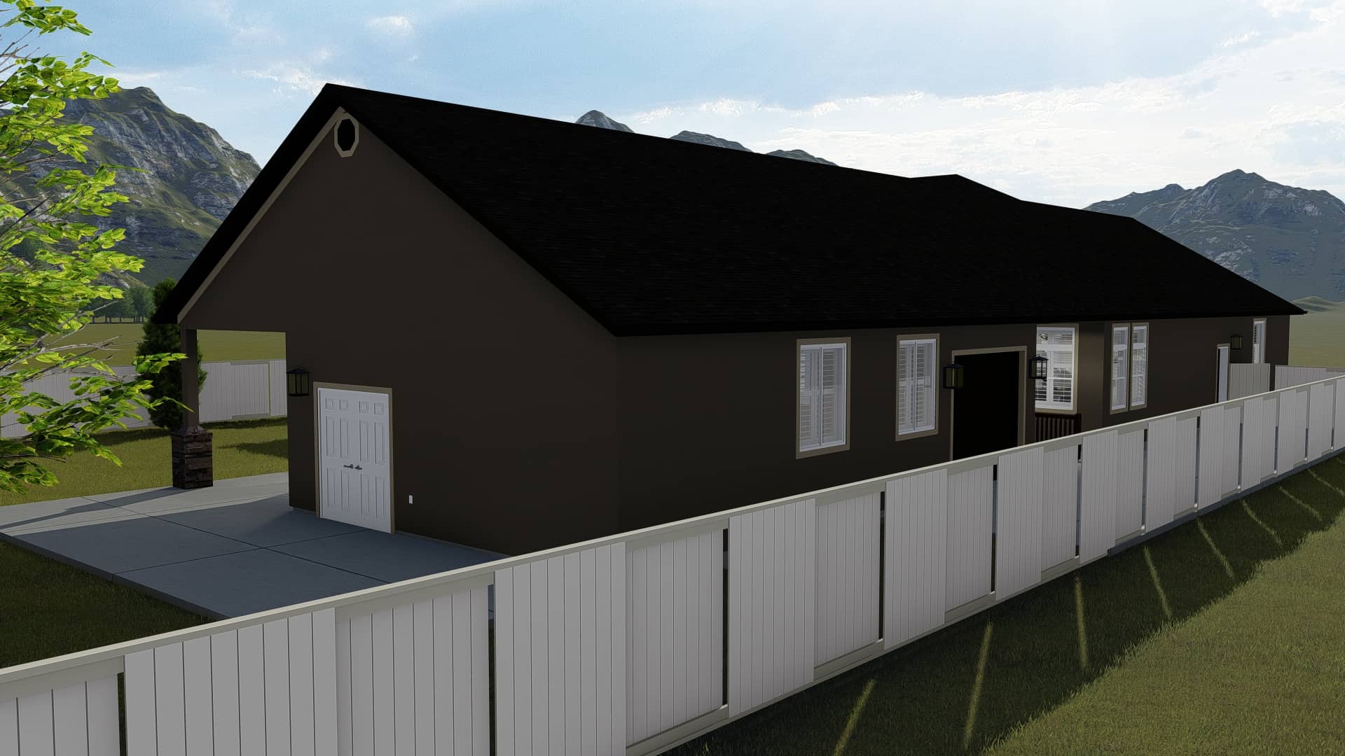 Side View of this 5-Bedroom, 2446 Sq Ft Plan - 187-1140