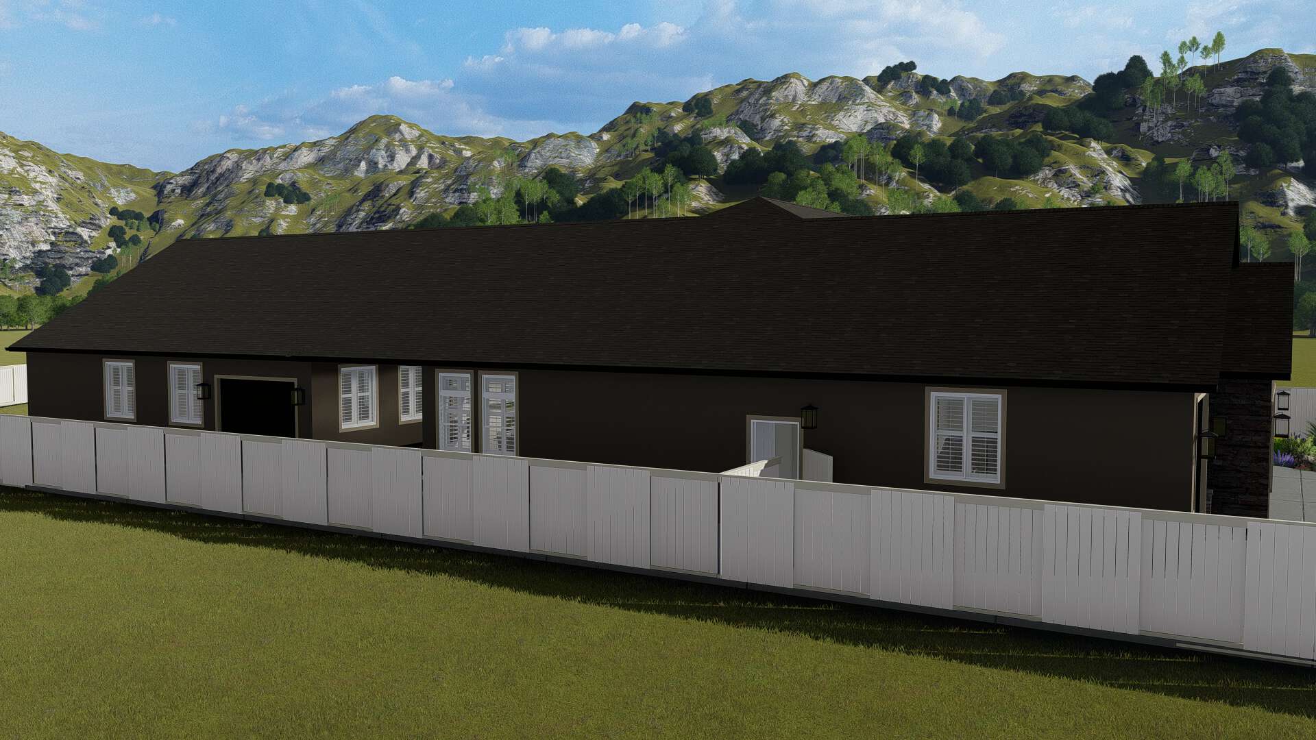 Rear View of this 5-Bedroom, 2446 Sq Ft Plan - 187-1140