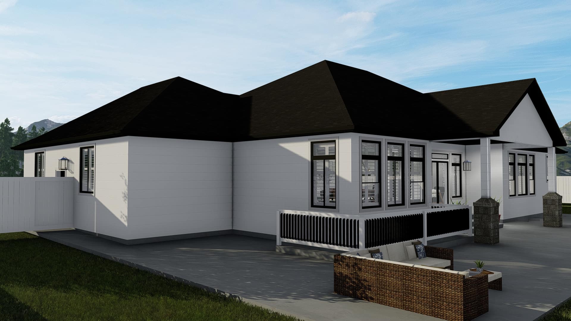 Rear View of this 3-Bedroom, 2050 Sq Ft Plan - 187-1141