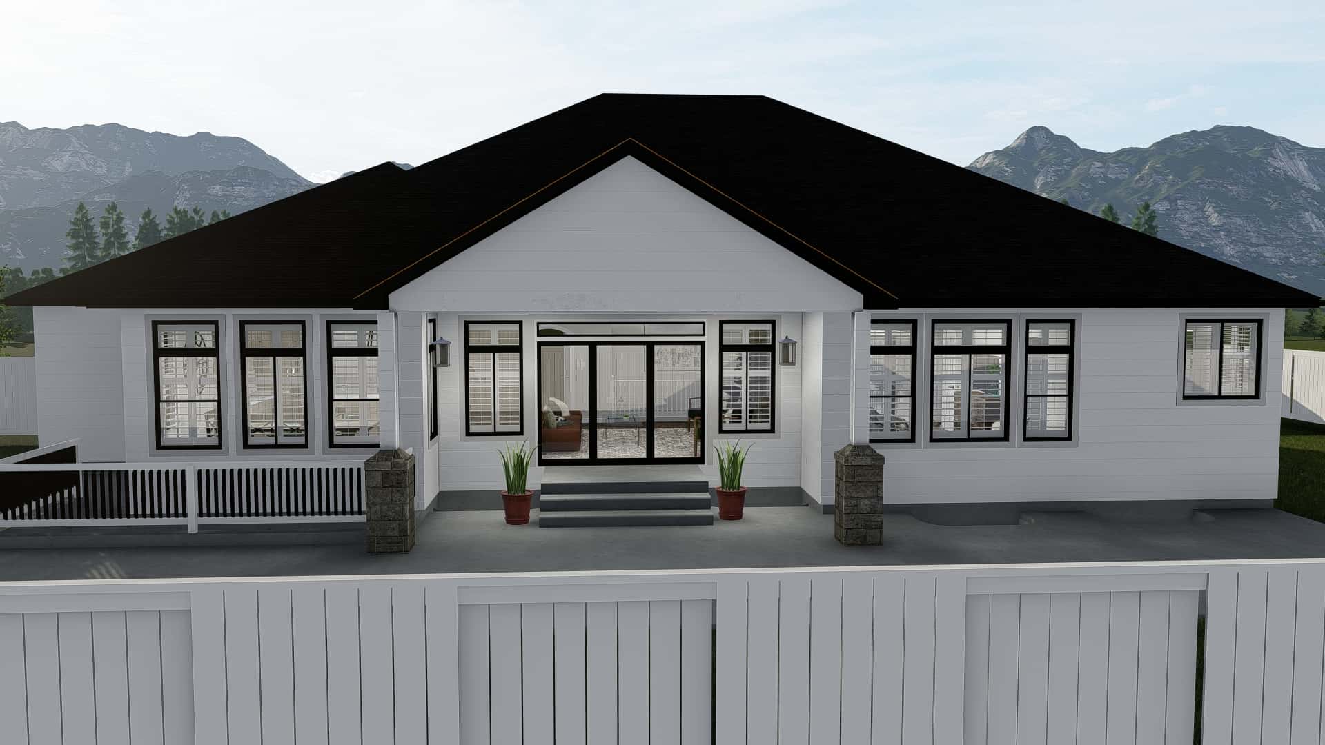 Front View of this 3-Bedroom, 2050 Sq Ft Plan - 187-1141