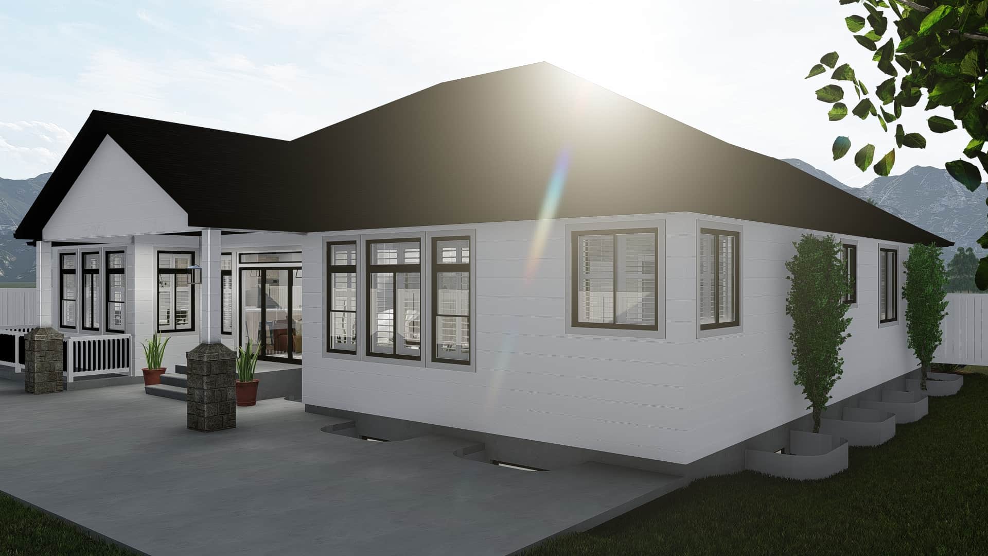 Right Side View of this 3-Bedroom, 2050 Sq Ft Plan - 187-1141