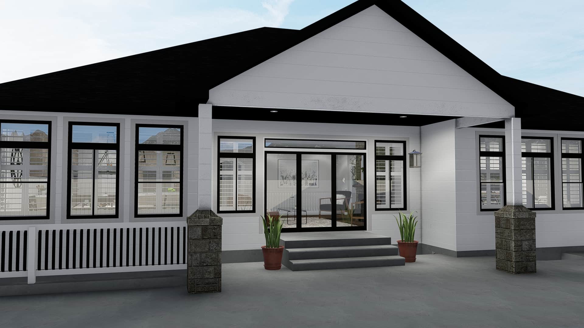 Front View of this 3-Bedroom, 2050 Sq Ft Plan - 187-1141