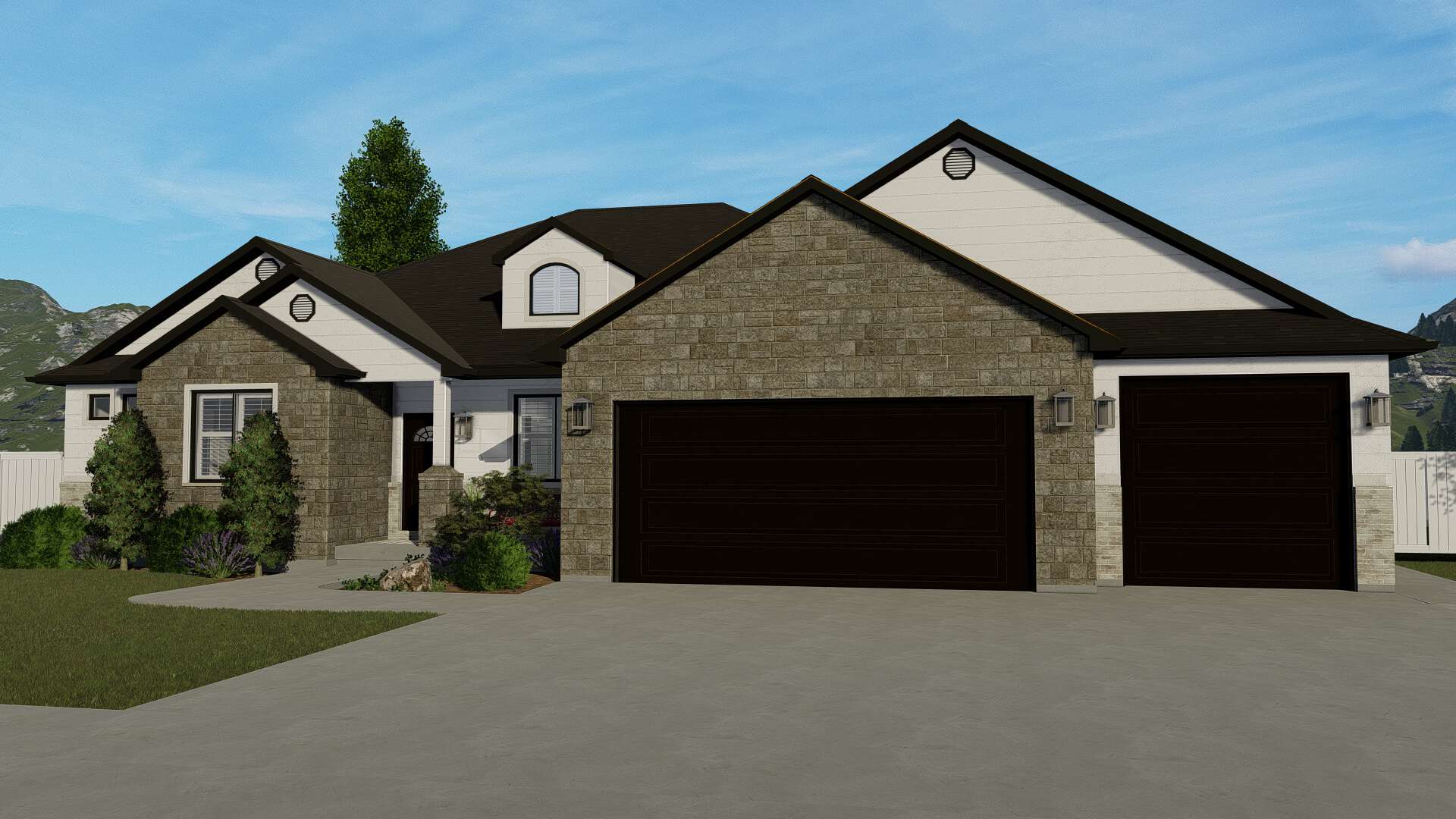 Front View of this 3-Bedroom, 2050 Sq Ft Plan - 187-1141
