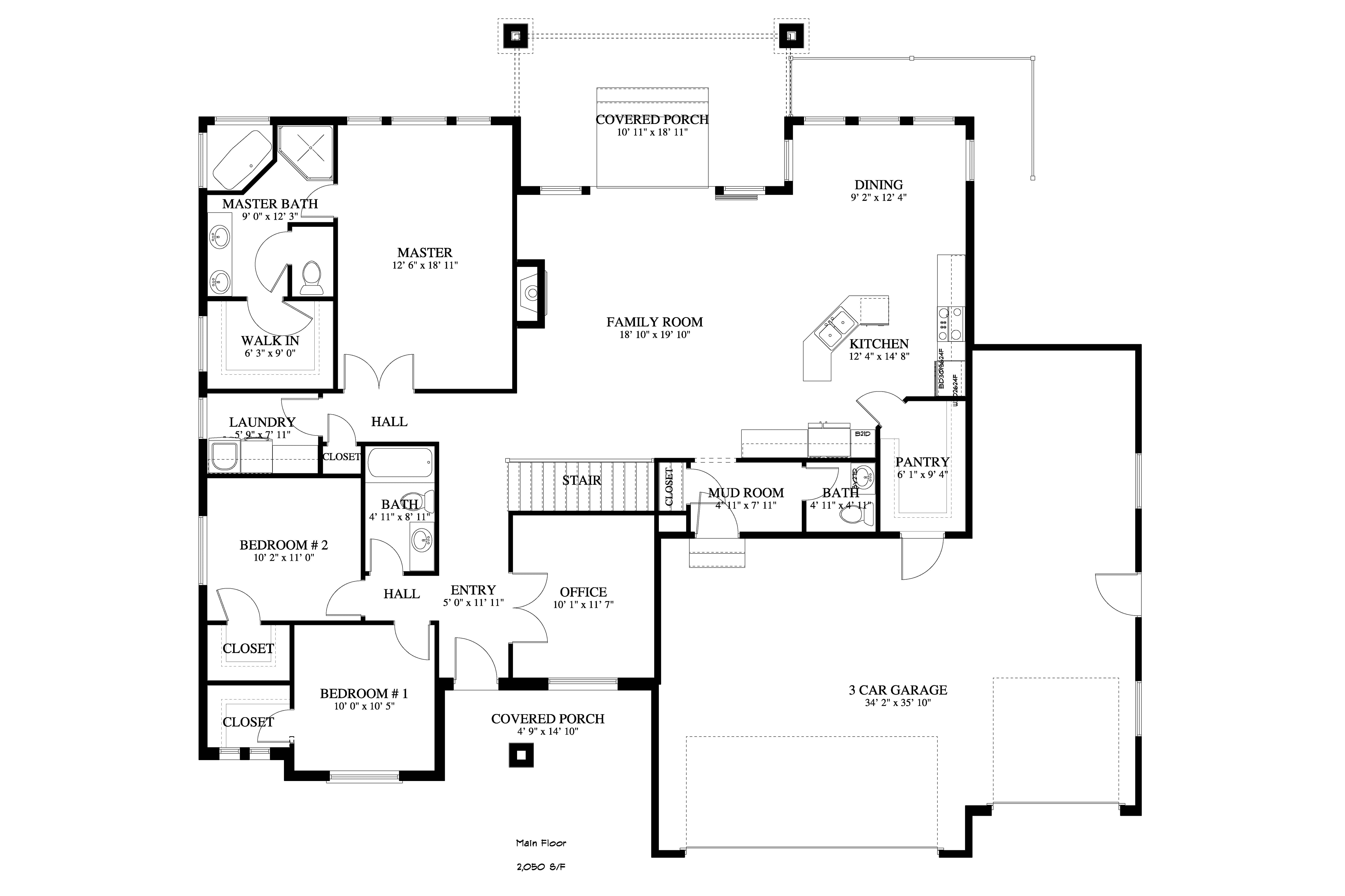 Main Level of Ranch Plan #187-1141