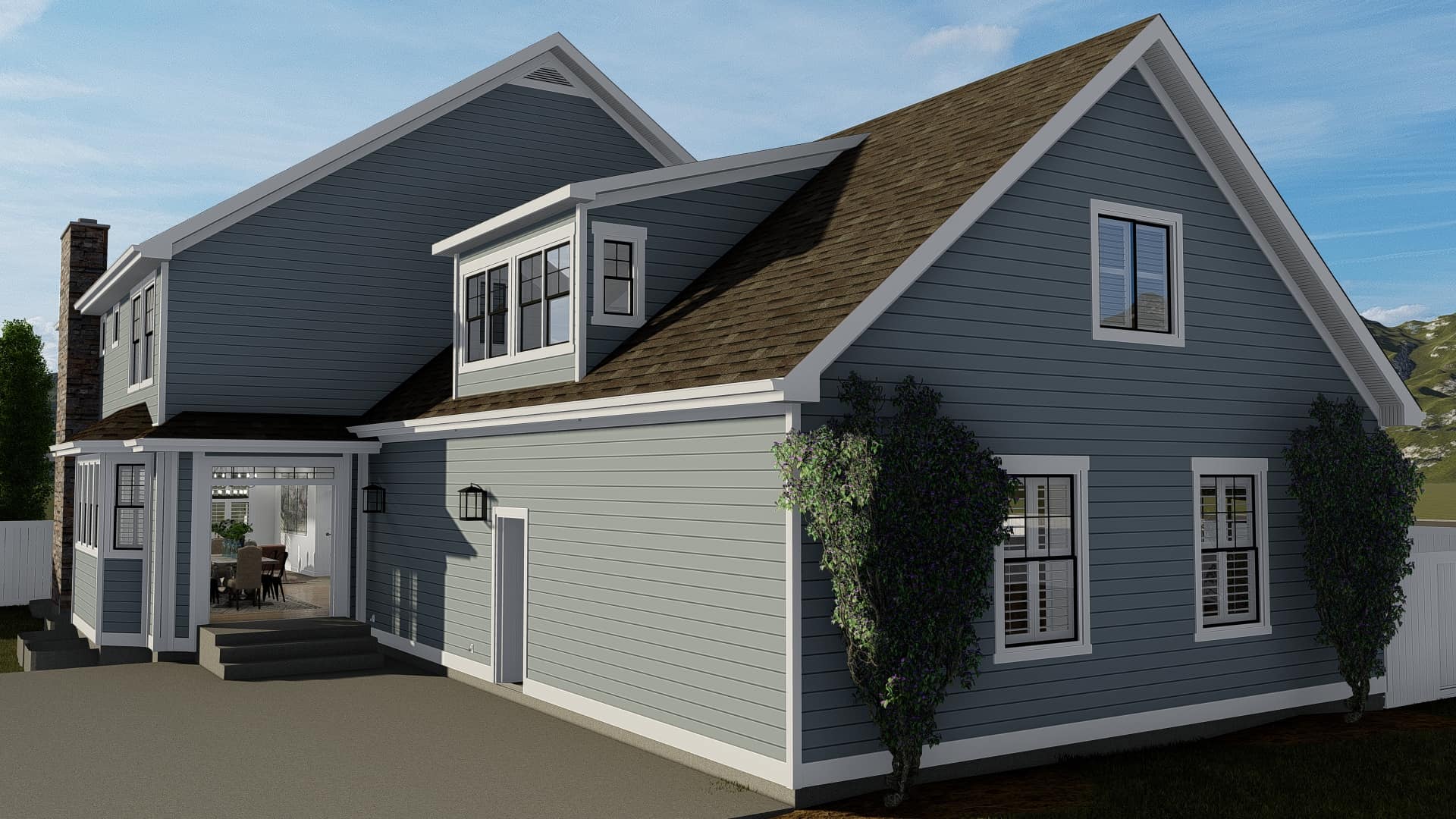Side View of this 4-Bedroom, 3821 Sq Ft Plan - 187-1142