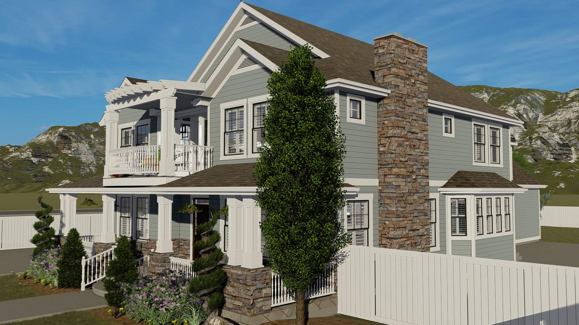 Side View of this 4-Bedroom, 3821 Sq Ft Plan - 187-1142
