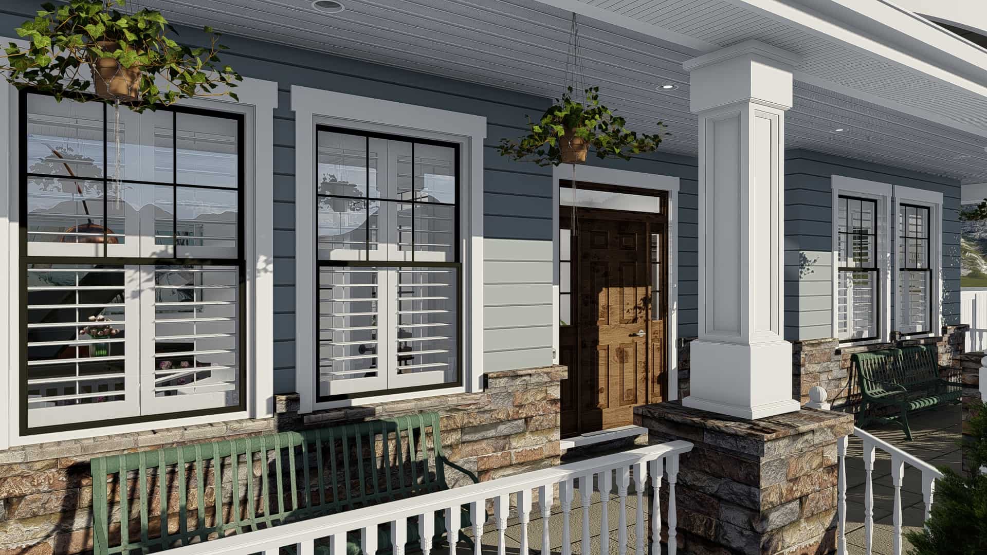 Porch of this 4-Bedroom, 3821 Sq Ft Plan - 187-1142