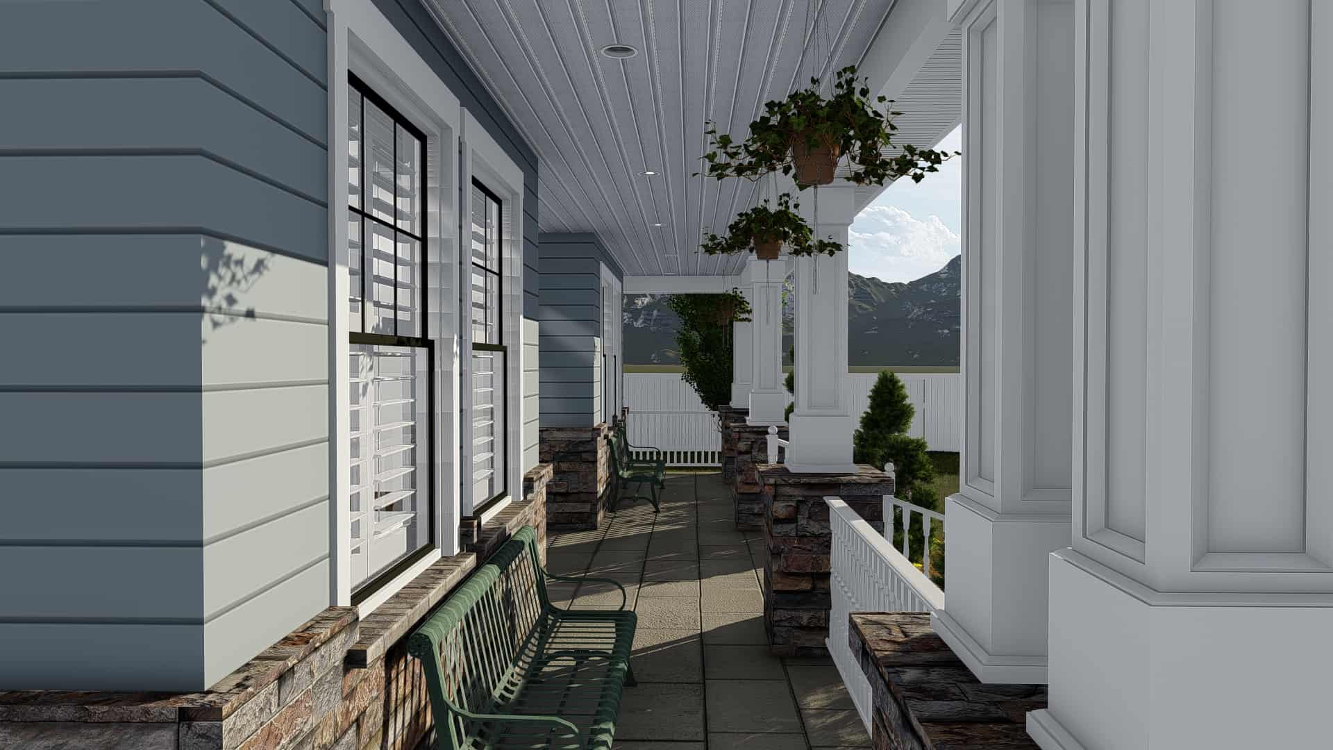 Porch of this 4-Bedroom, 3821 Sq Ft Plan - 187-1142