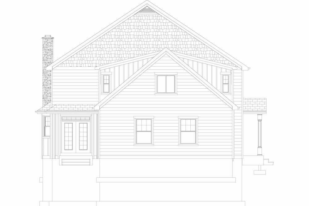 Home Plan Rear Elevation of this 6-Bedroom,3821 Sq Ft Plan -187-1142