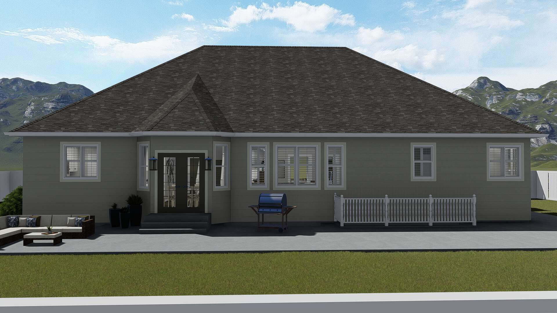 Rear View of this 6-Bedroom, 2481 Sq Ft Plan - 187-1143
