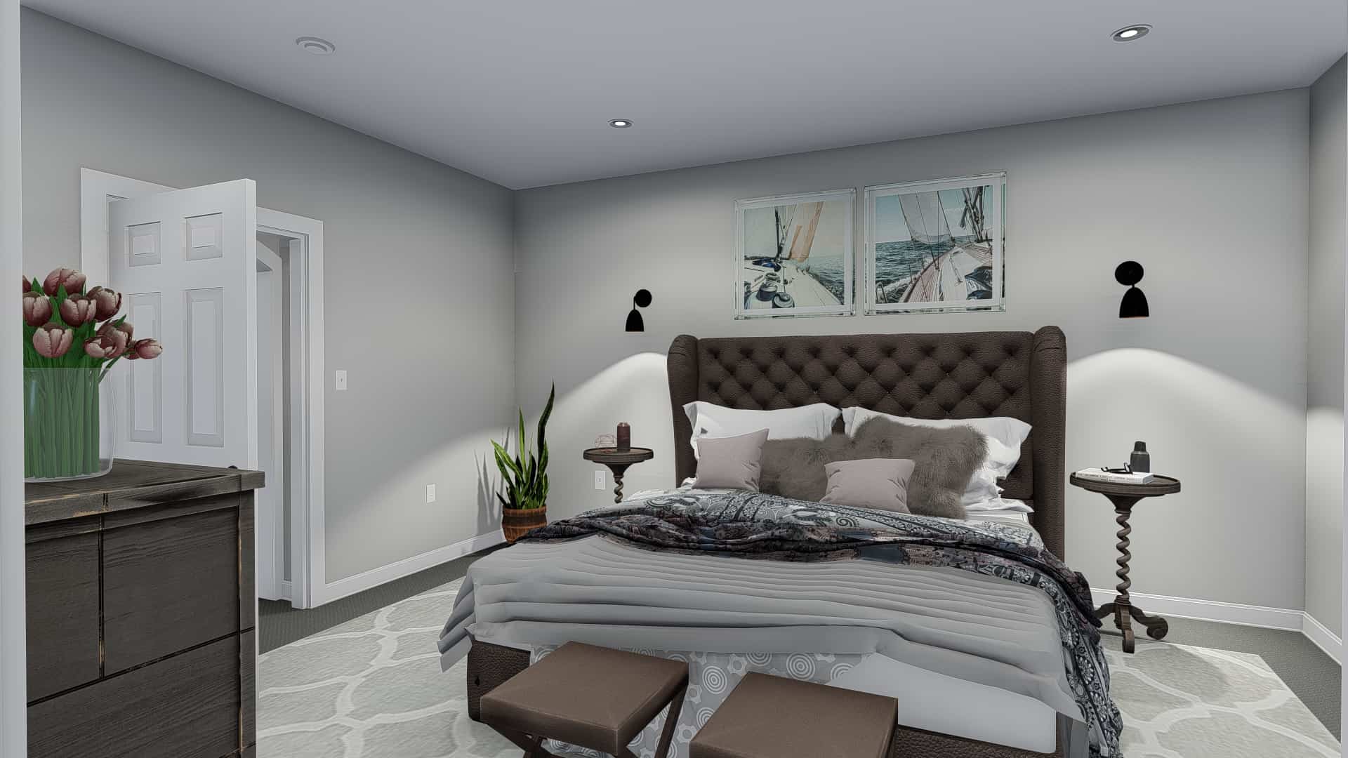 Master Bedroom of this 6-Bedroom, 2481 Sq Ft Plan - 187-1143