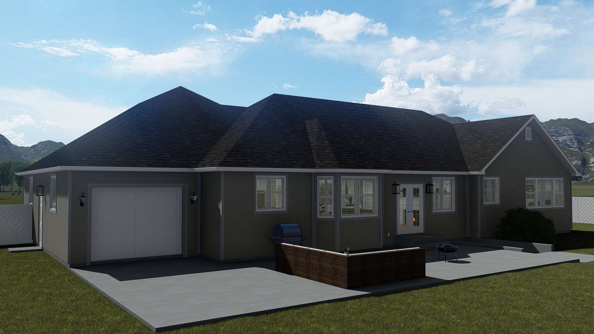 Rear View of this 5-Bedroom, 2254 Sq Ft Plan - 187-1144