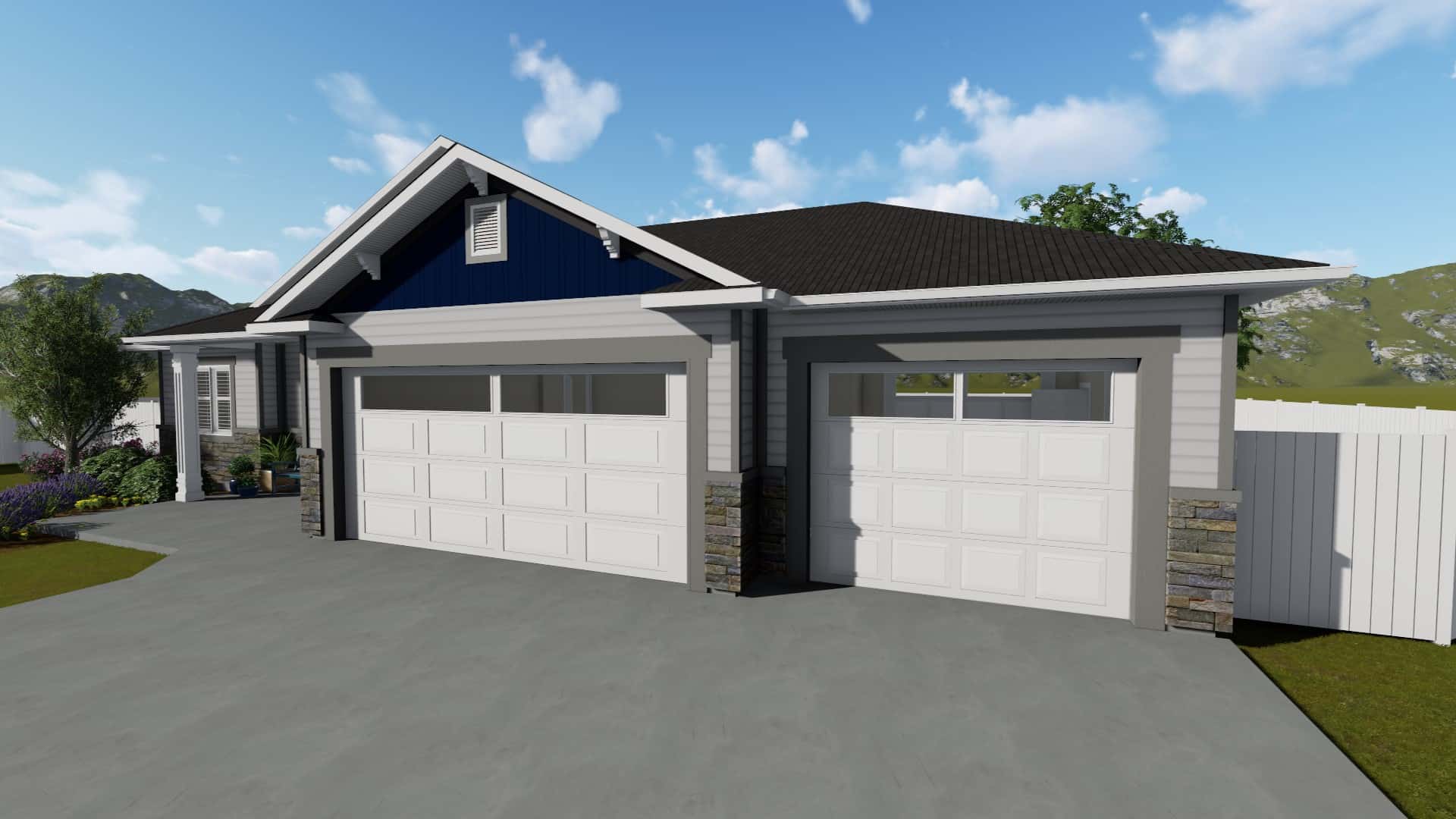 Right Side View of this 5-Bedroom, 1493 Sq Ft Plan - 187-1145