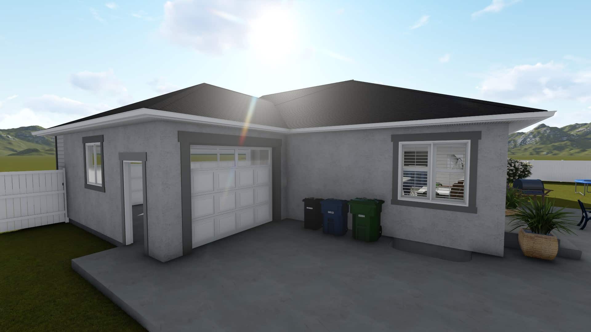 Rear View of this 5-Bedroom, 1493 Sq Ft Plan - 187-1145