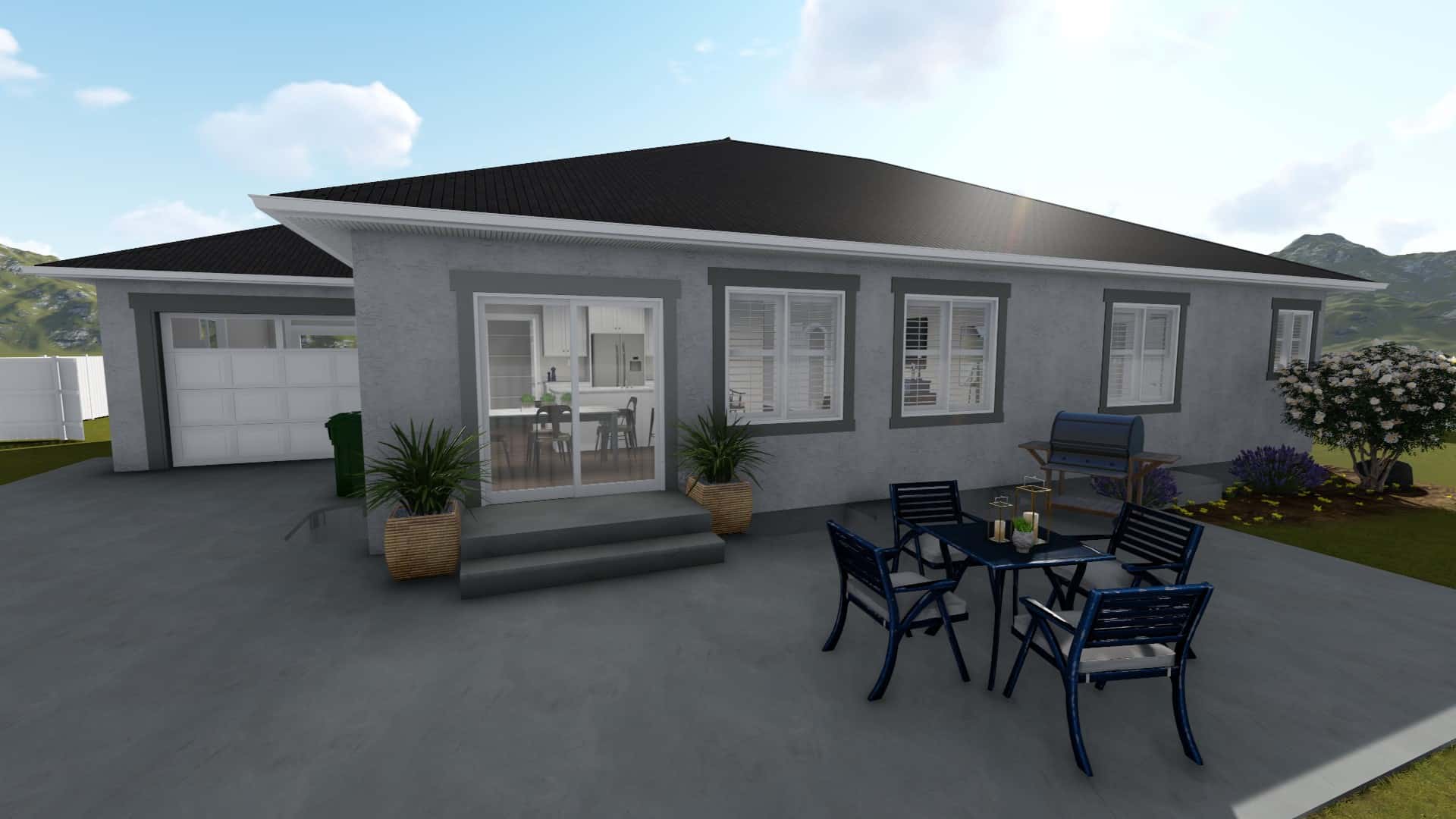 Rear View of this 5-Bedroom, 1493 Sq Ft Plan - 187-1145