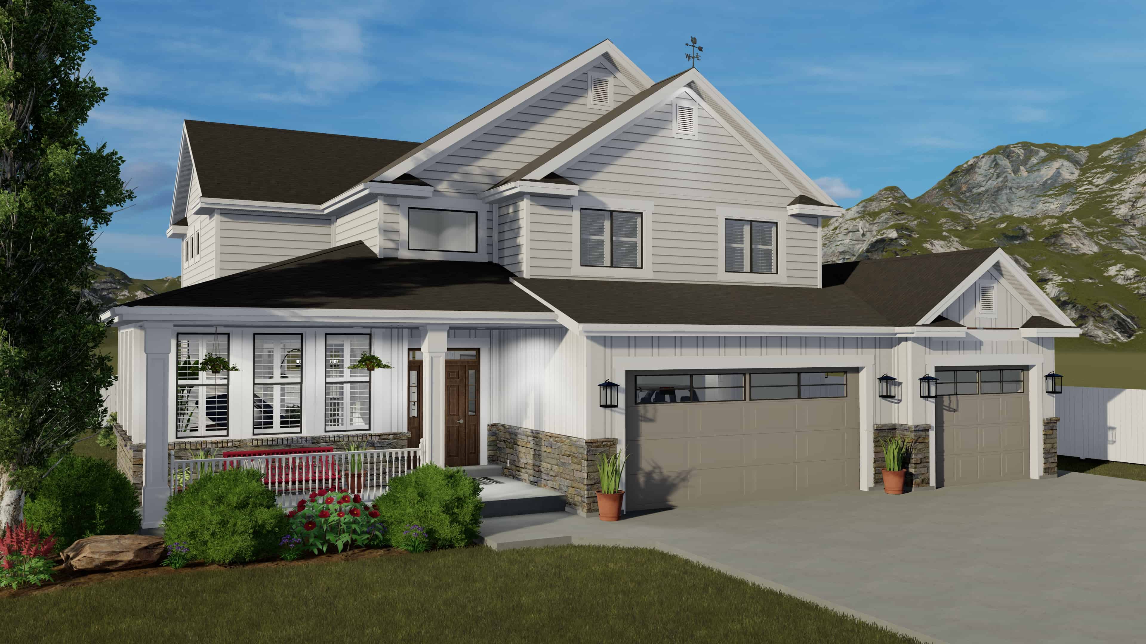 Front view of this 5-Bedroom, 2438 Sq Ft Plan - 187-1146