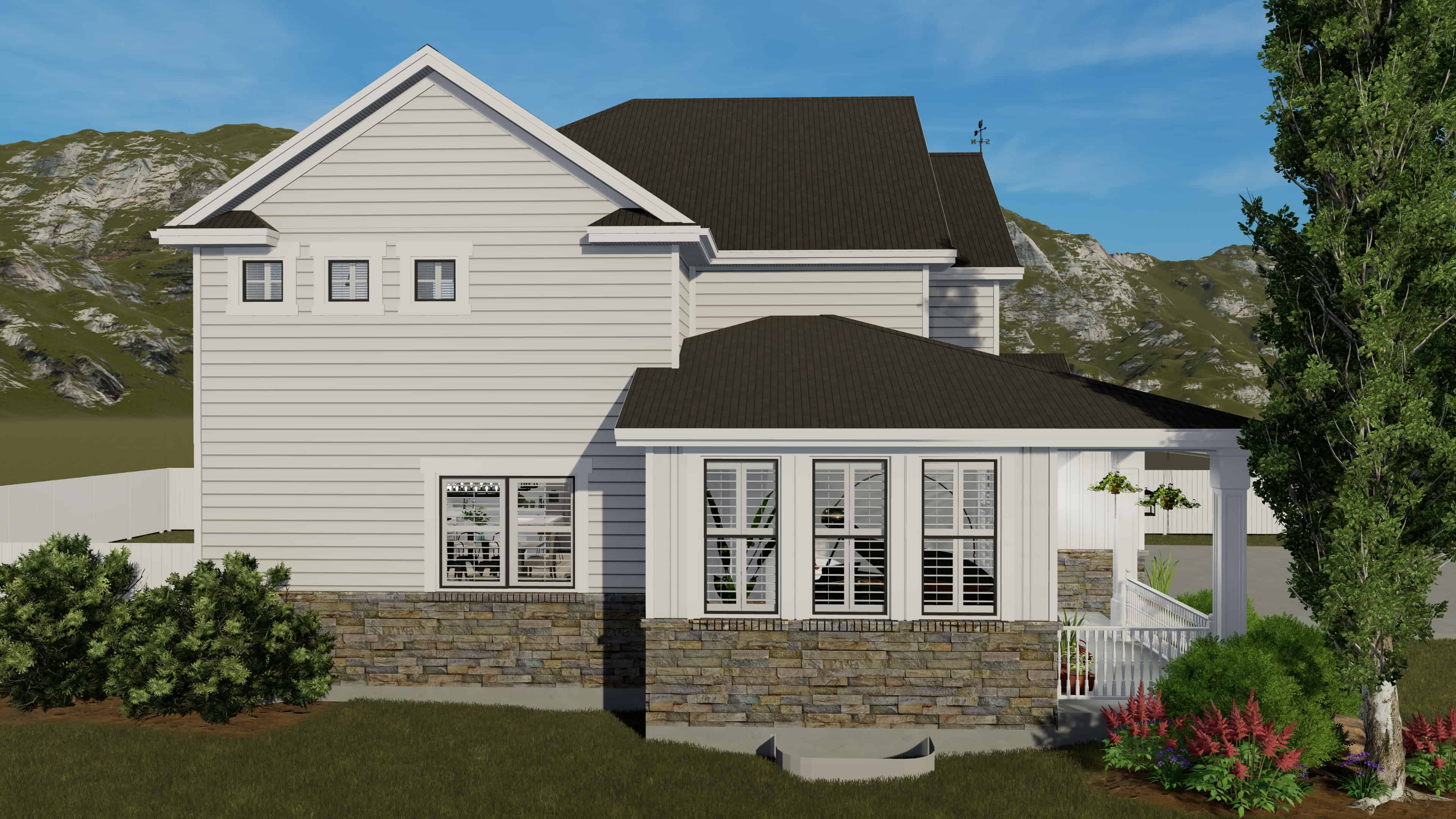 Left Side View of this 5-Bedroom, 2438 Sq Ft Plan - 187-1146