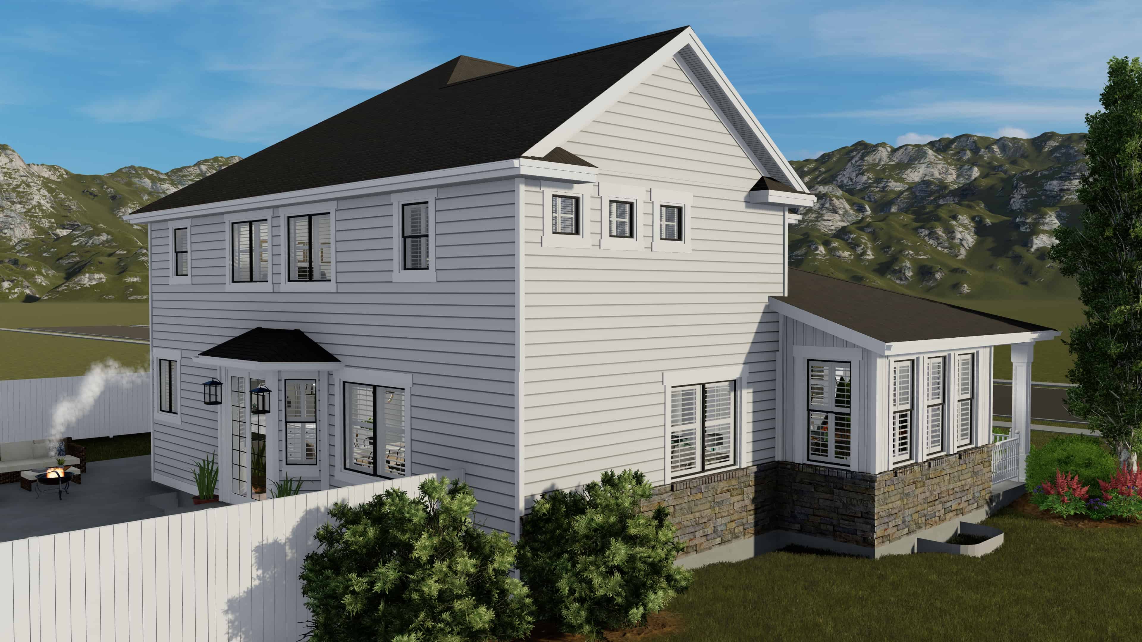 Rear View of this 5-Bedroom, 2438 Sq Ft Plan - 187-1146