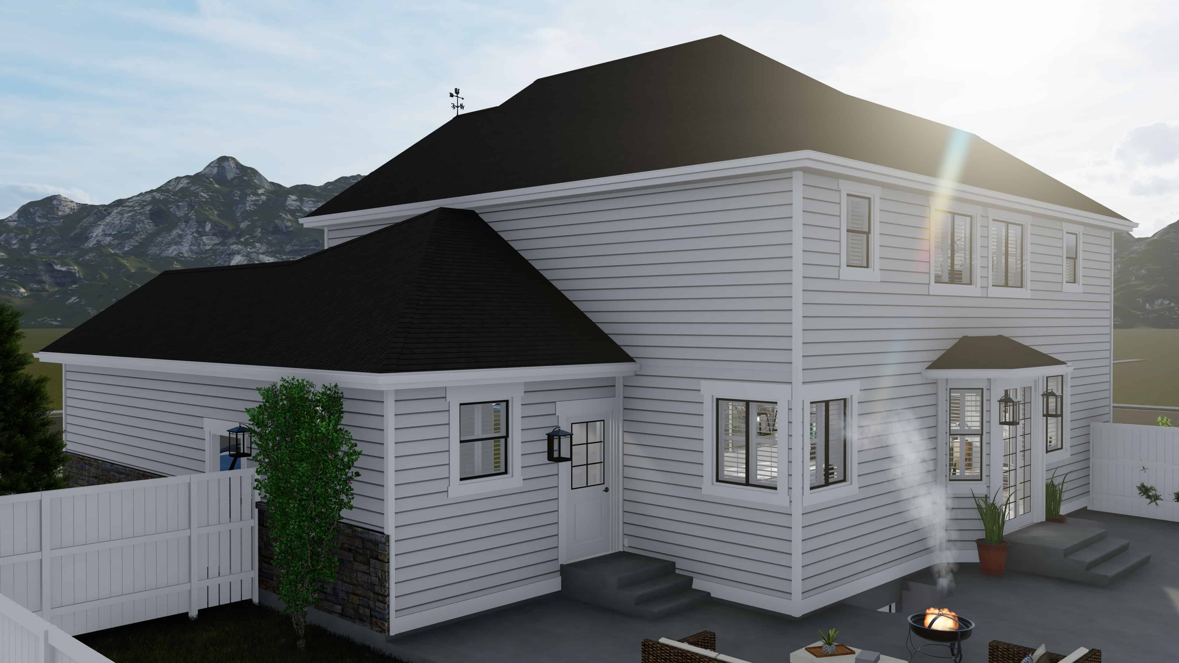 Left Side View of this 5-Bedroom, 2438 Sq Ft Plan - 187-1146