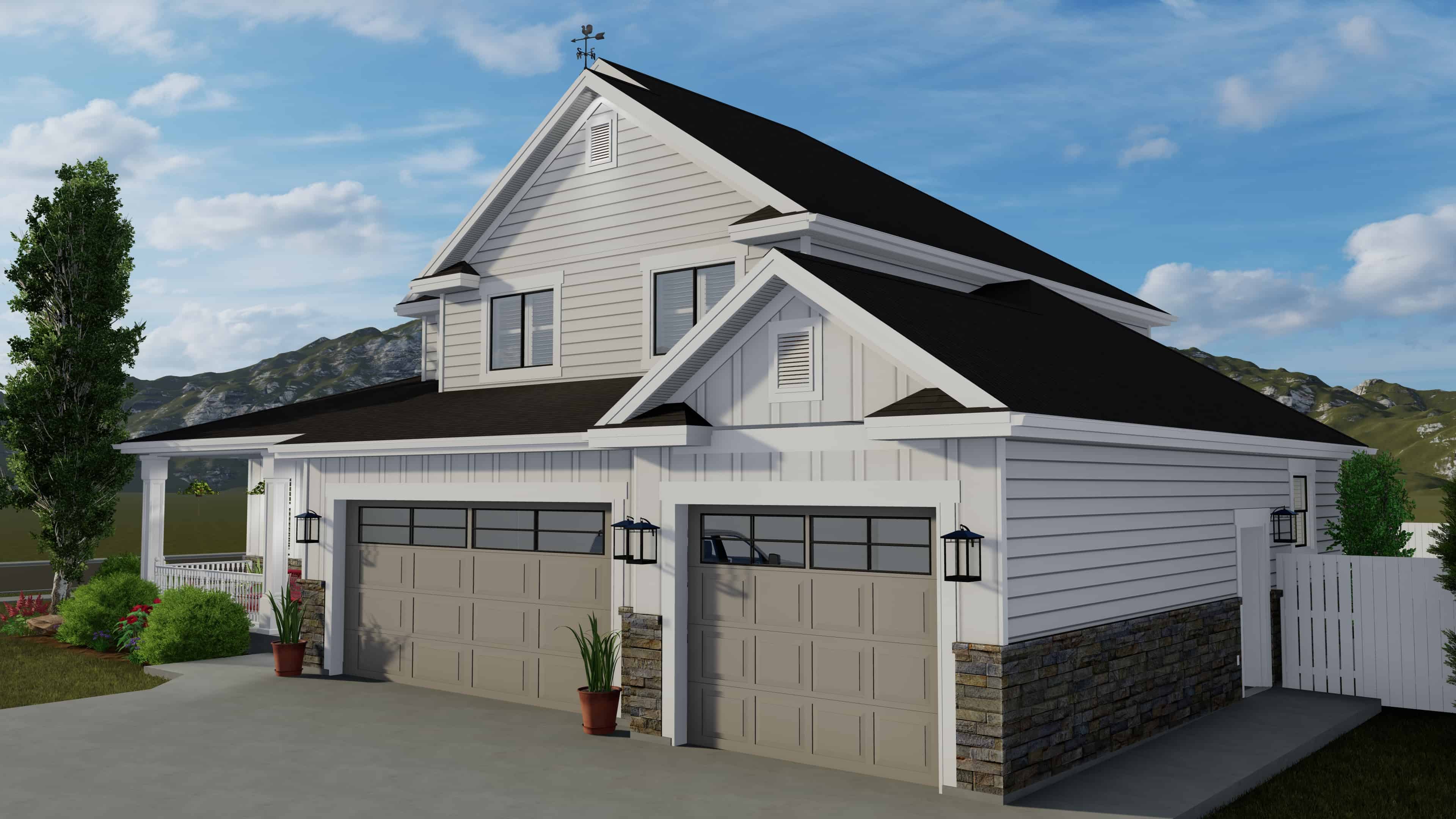 Right Side View of this 5-Bedroom, 2438 Sq Ft Plan - 187-1146