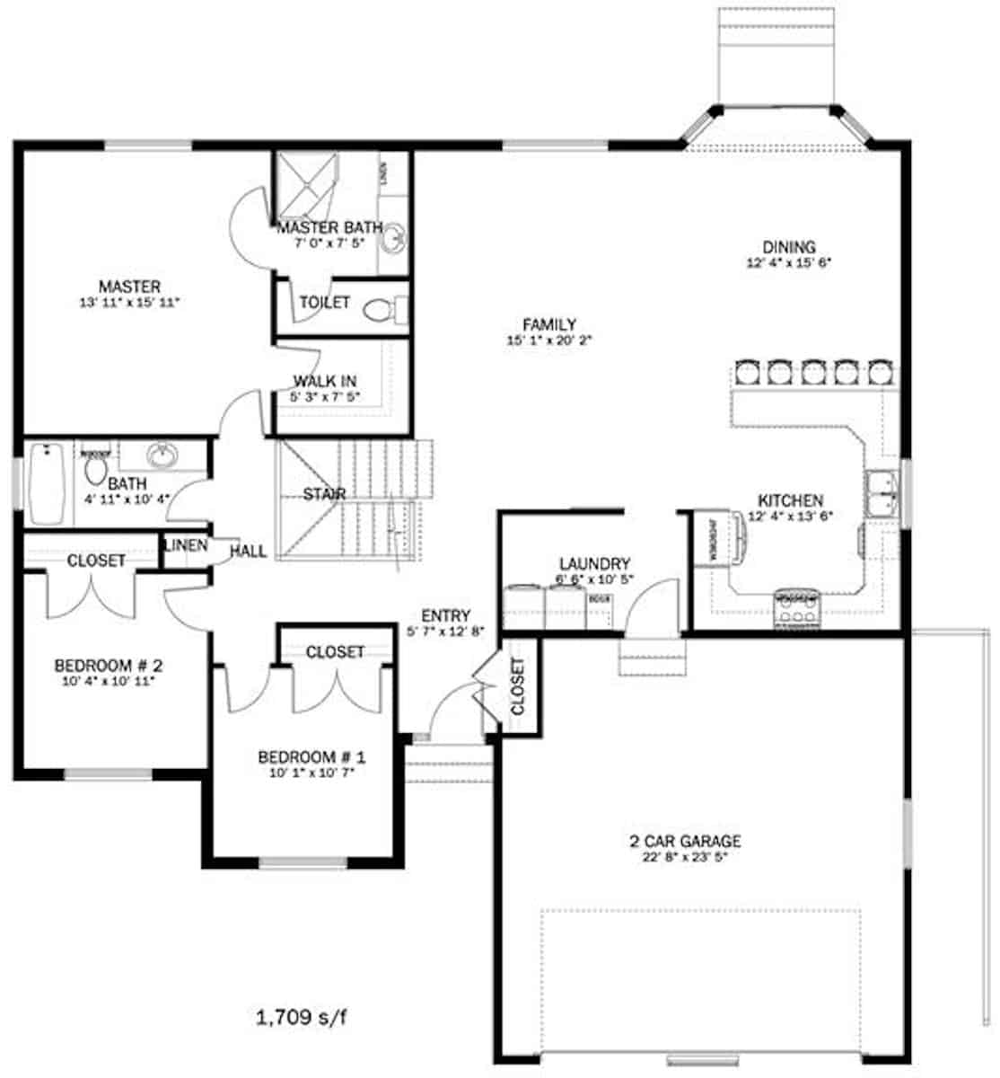 Main Level of Country Plan #187-1148
