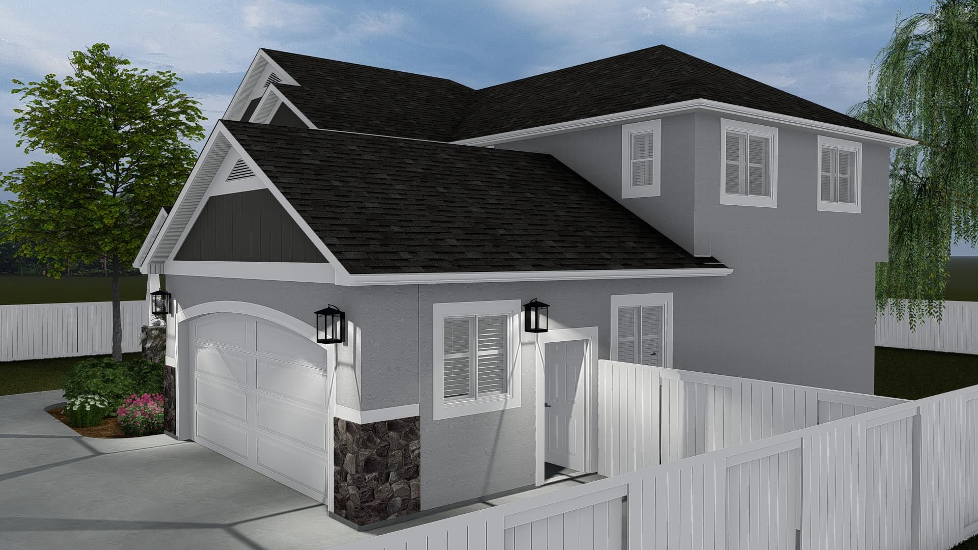 Right Side View of this 4-Bedroom, 2473 Sq Ft Plan - 187-1150