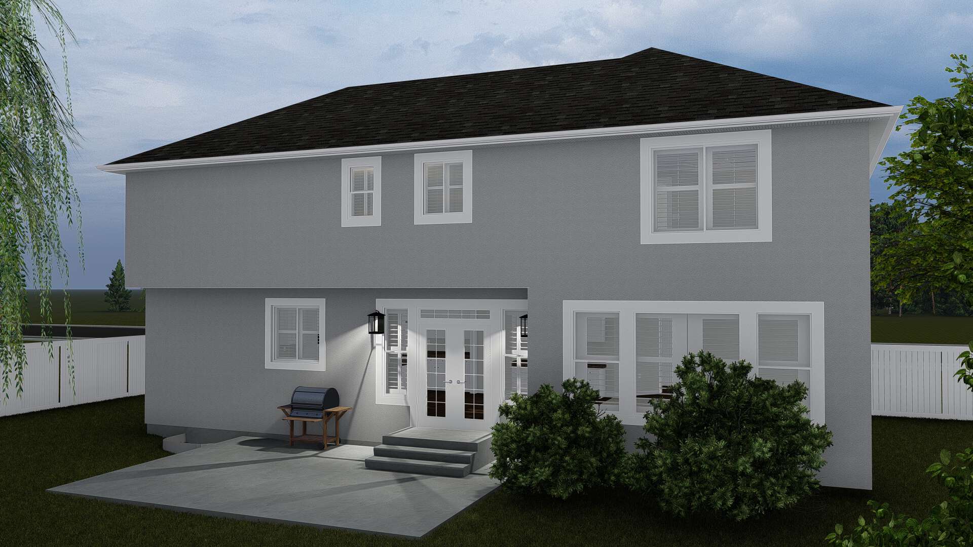 Rear View of this 4-Bedroom, 2473 Sq Ft Plan - 187-1150