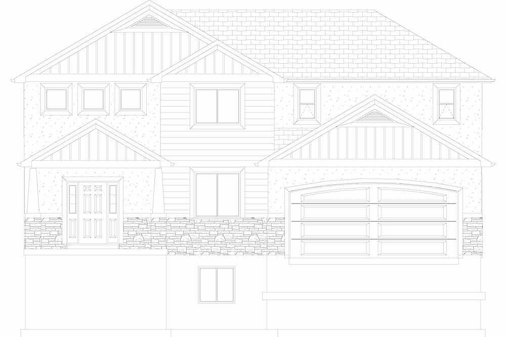 Home Plan Front Elevation of this 4-Bedroom,2473 Sq Ft Plan -187-1150