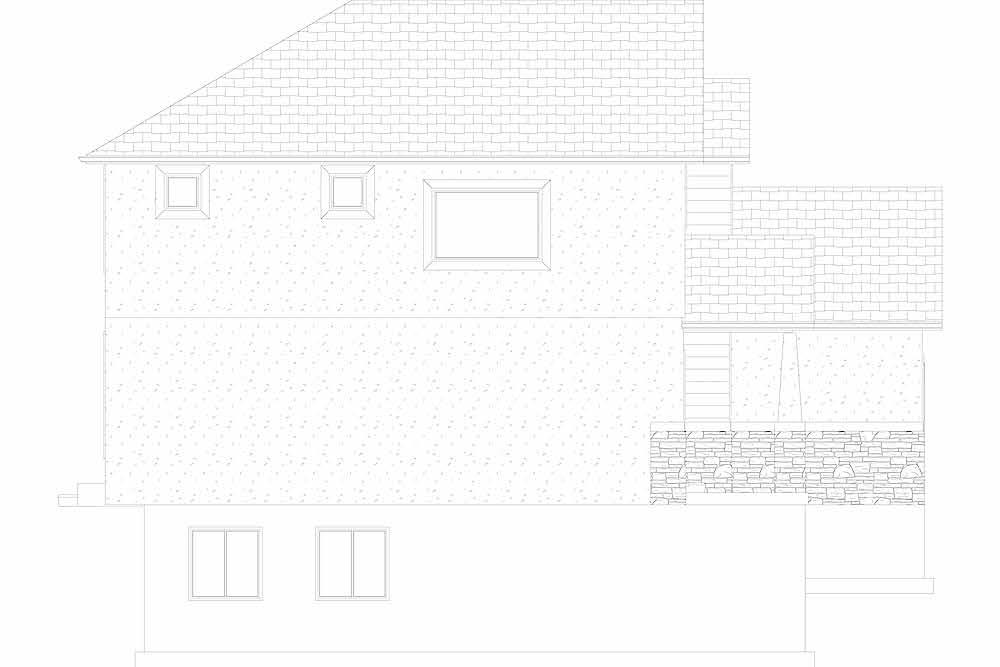 Home Plan Left Elevation of this 4-Bedroom,2473 Sq Ft Plan -187-1150