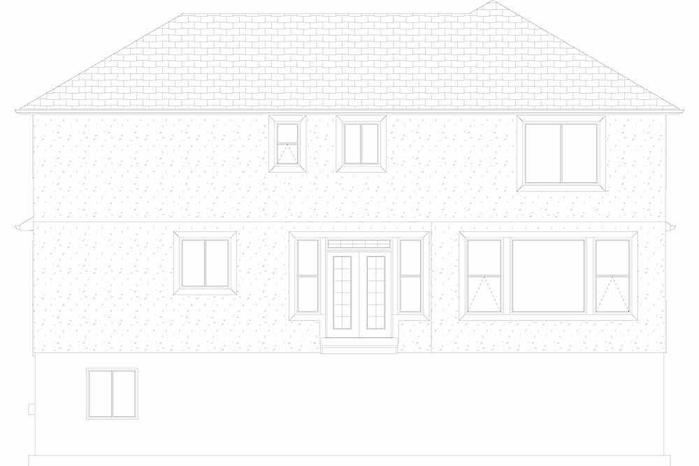 Home Plan Rear Elevation of this 4-Bedroom,2473 Sq Ft Plan -187-1150