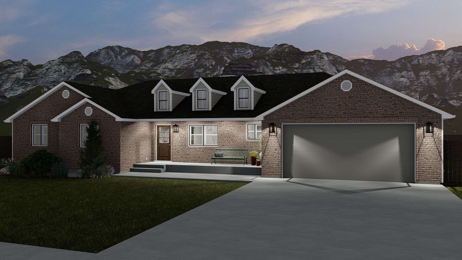 Front View of this 3-Bedroom, 1861 Sq Ft Plan - 187-1151
