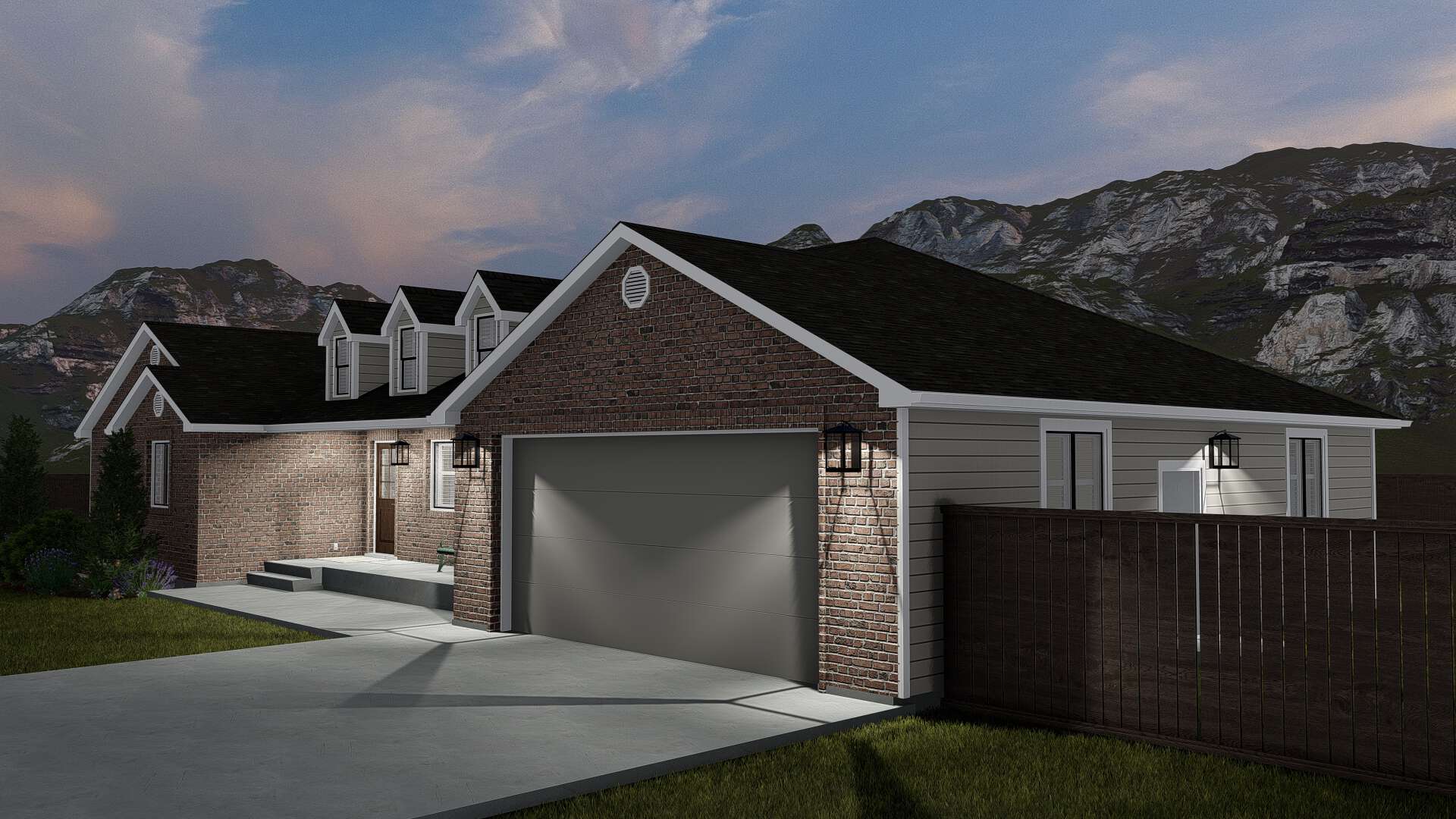 Side View of this 3-Bedroom, 1861 Sq Ft Plan - 187-1151