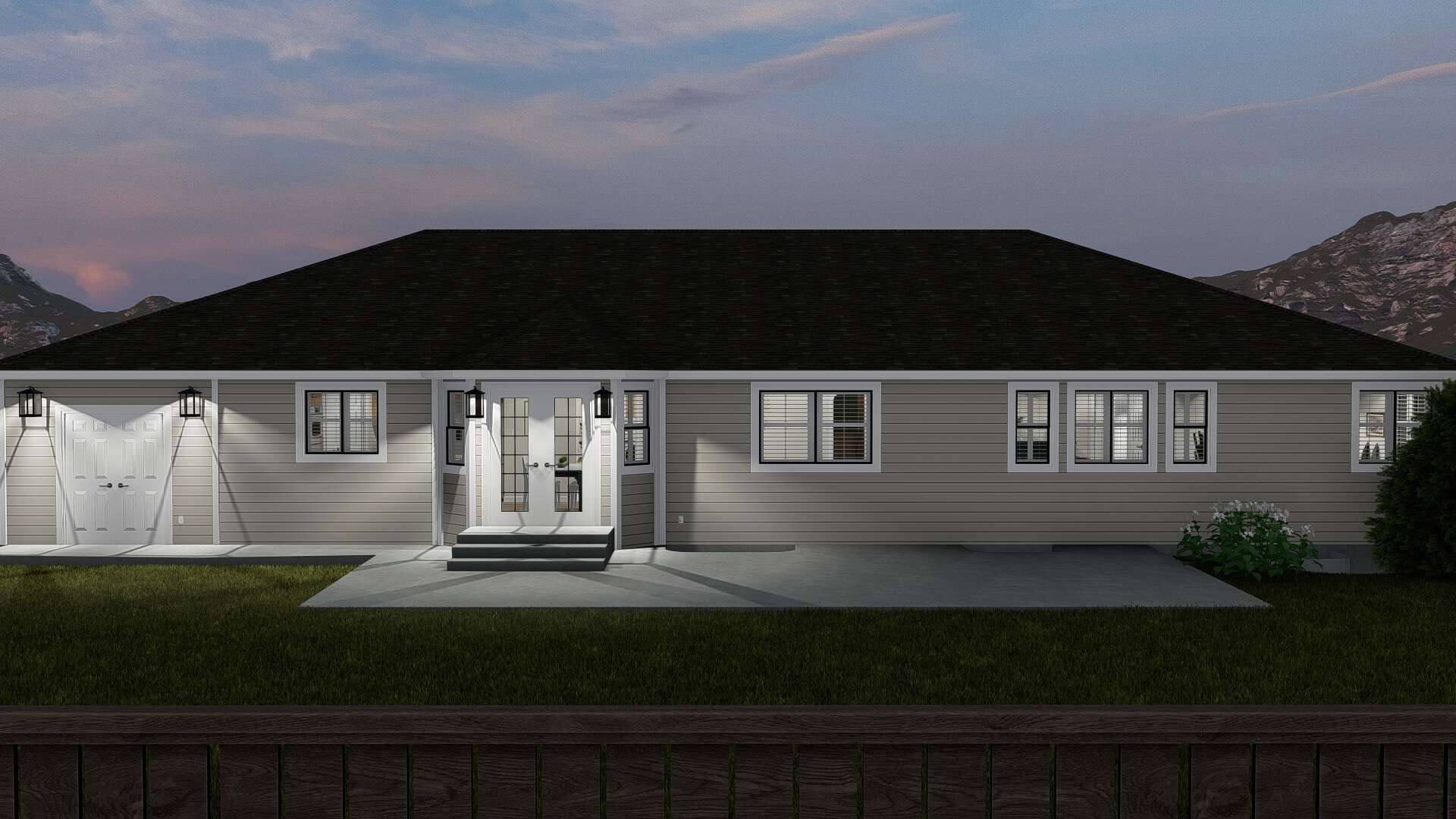 Rear View of this 3-Bedroom, 1861 Sq Ft Plan - 187-1151