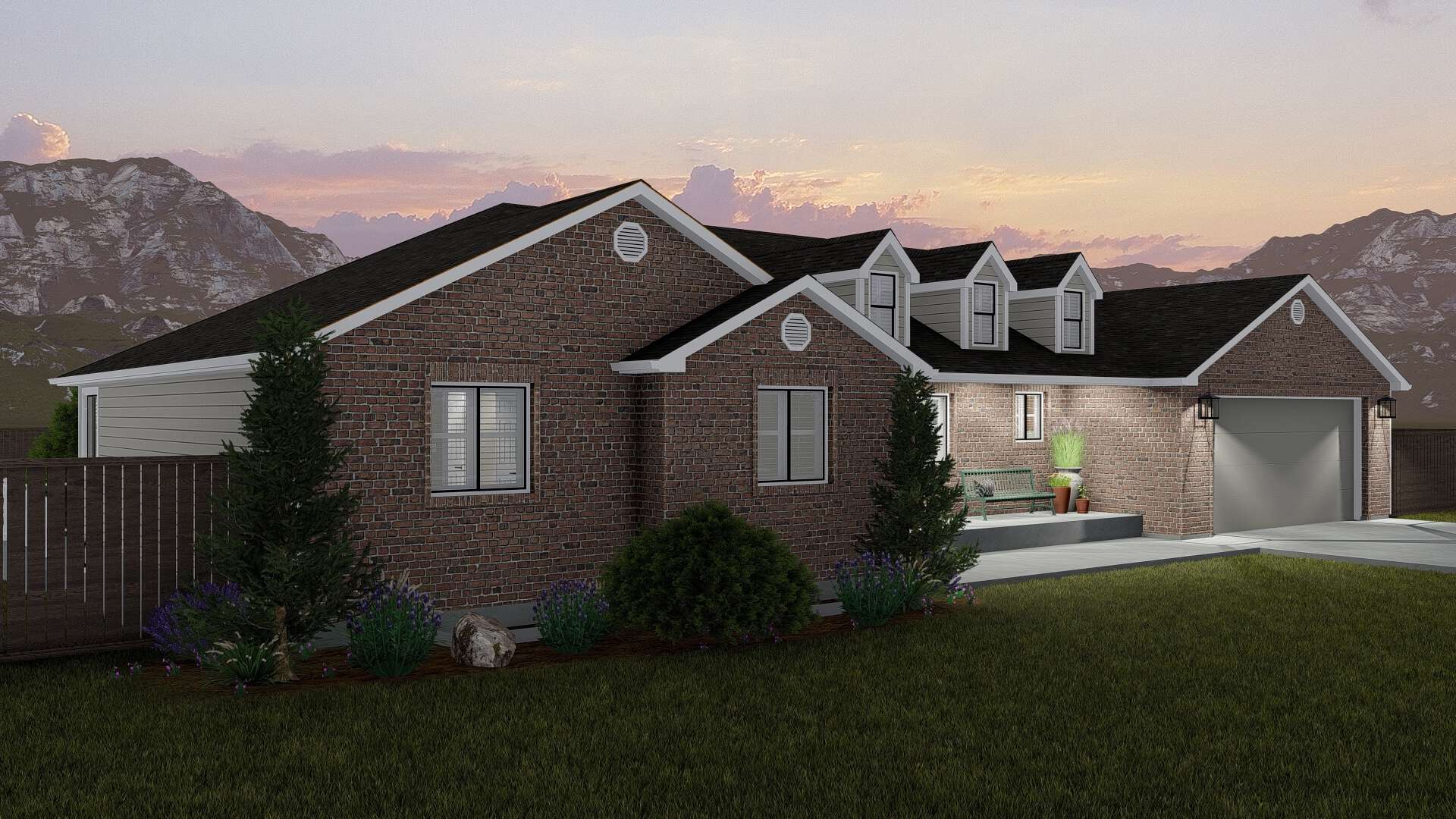 Side View of this 3-Bedroom, 1861 Sq Ft Plan - 187-1151