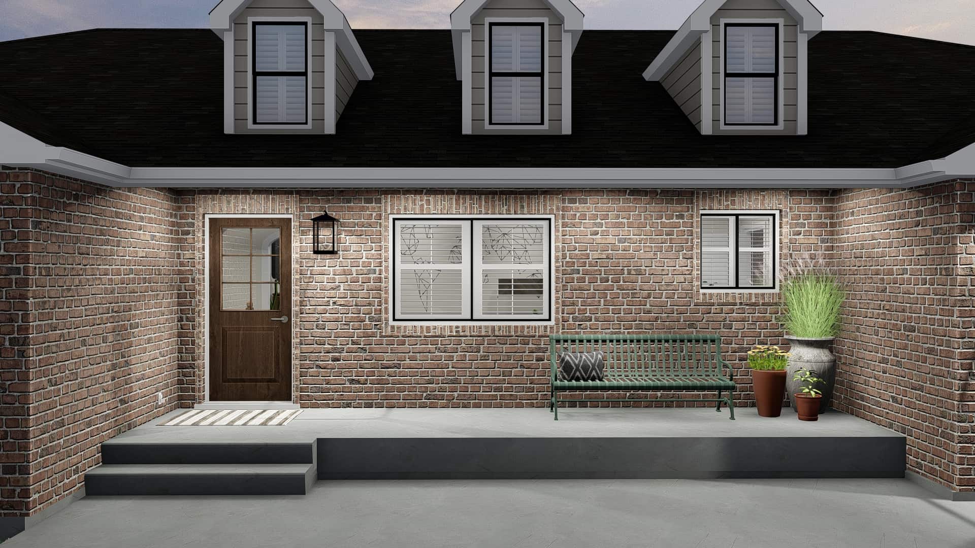 Front View of this 3-Bedroom, 1861 Sq Ft Plan - 187-1151