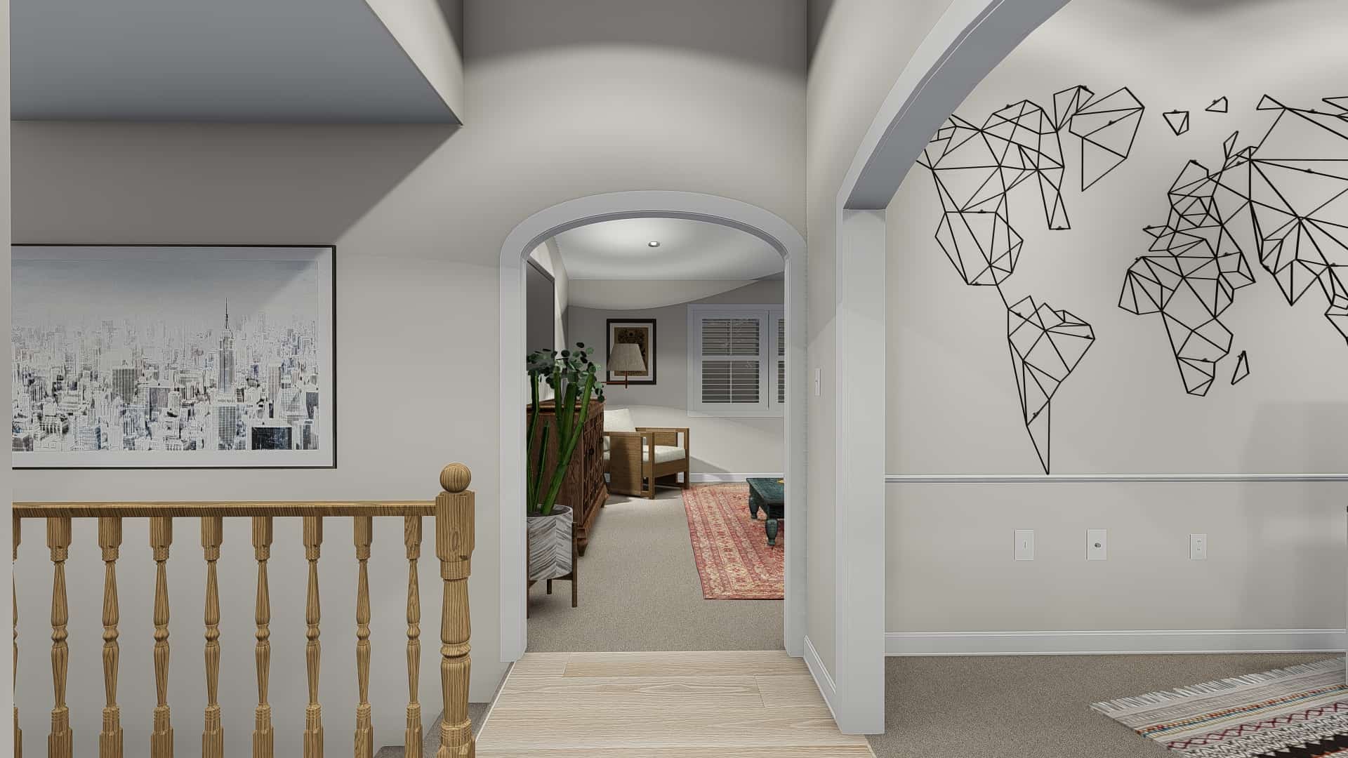 Hallway of this 3-Bedroom, 1861 Sq Ft Plan - 187-1151