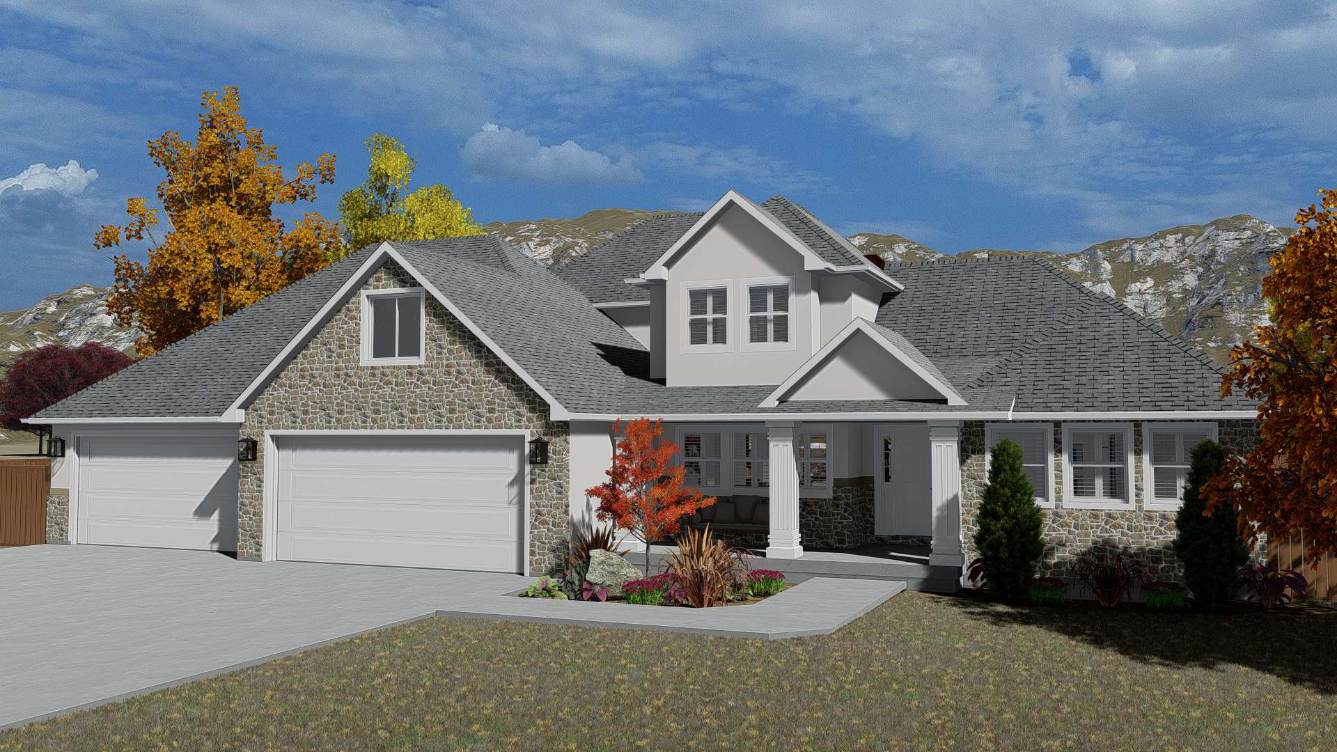 Front View of this 3-Bedroom, 2084 Sq Ft Plan - 187-1152