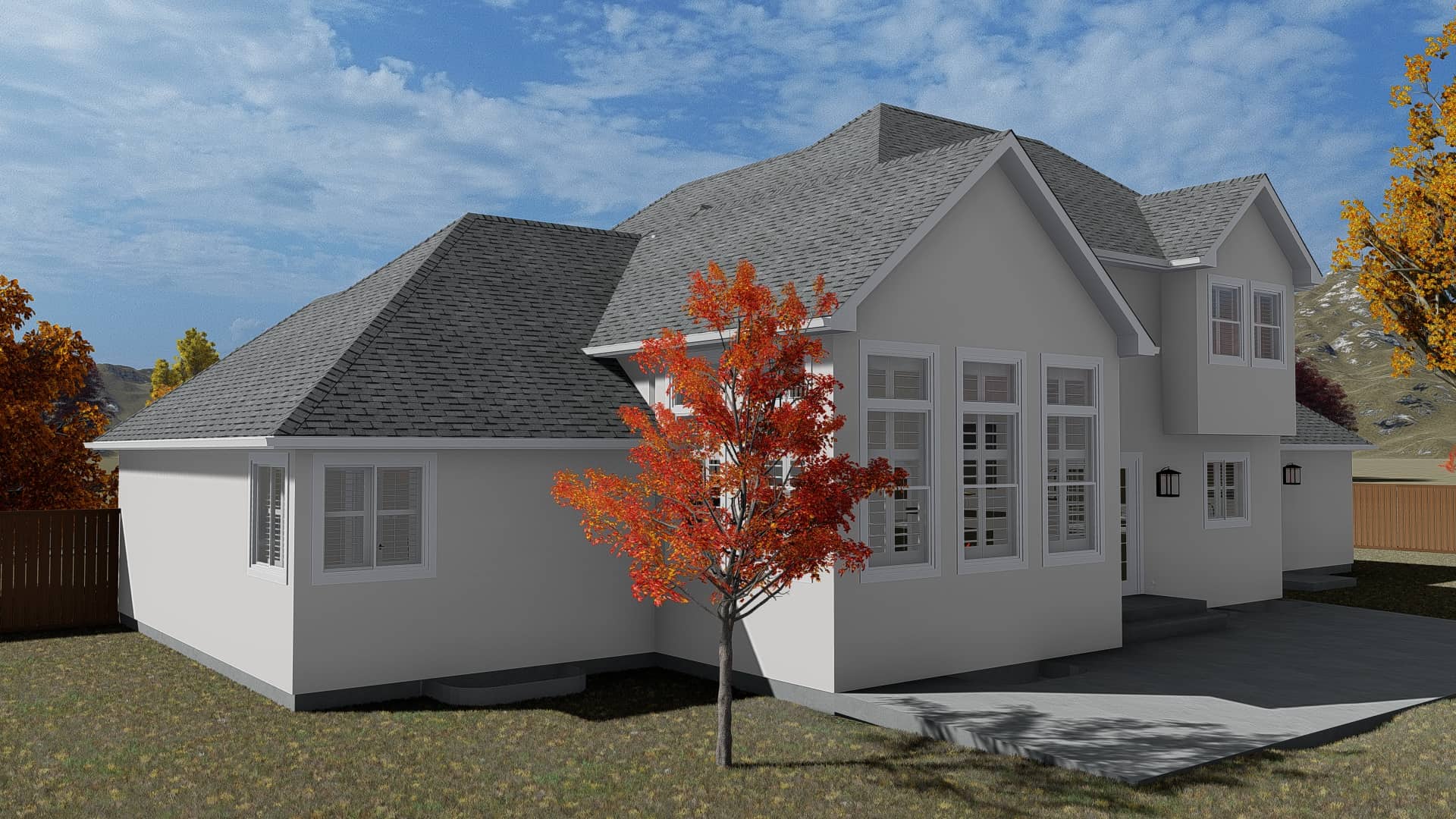 Rear View of this 3-Bedroom, 2084 Sq Ft Plan - 187-1152