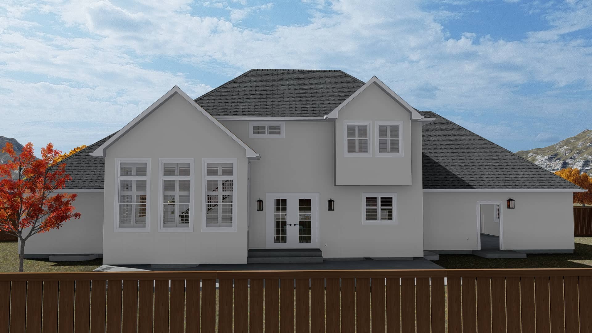 Rear View of this 3-Bedroom, 2084 Sq Ft Plan - 187-1152