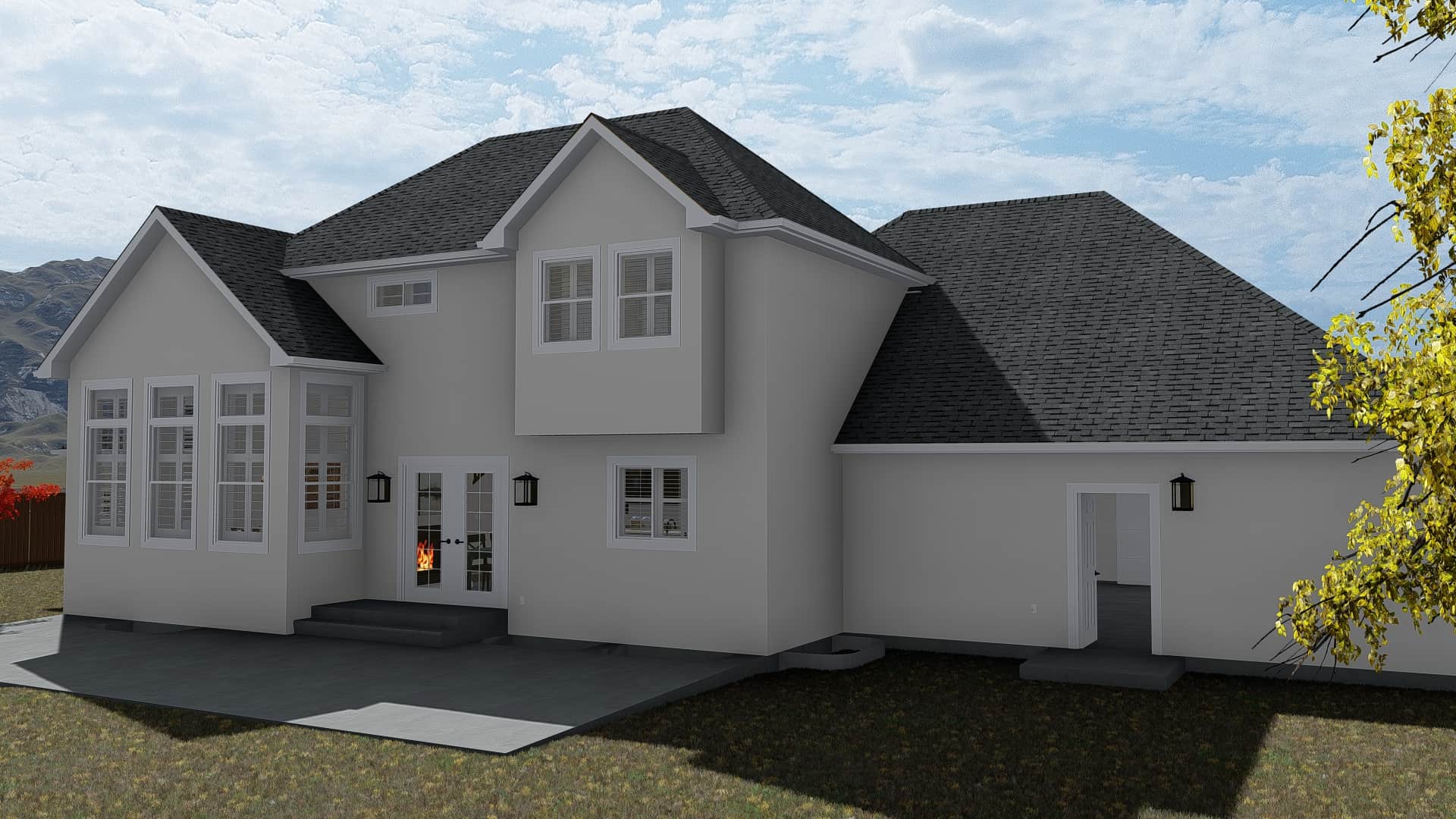 Rear View of this 3-Bedroom, 2084 Sq Ft Plan - 187-1152